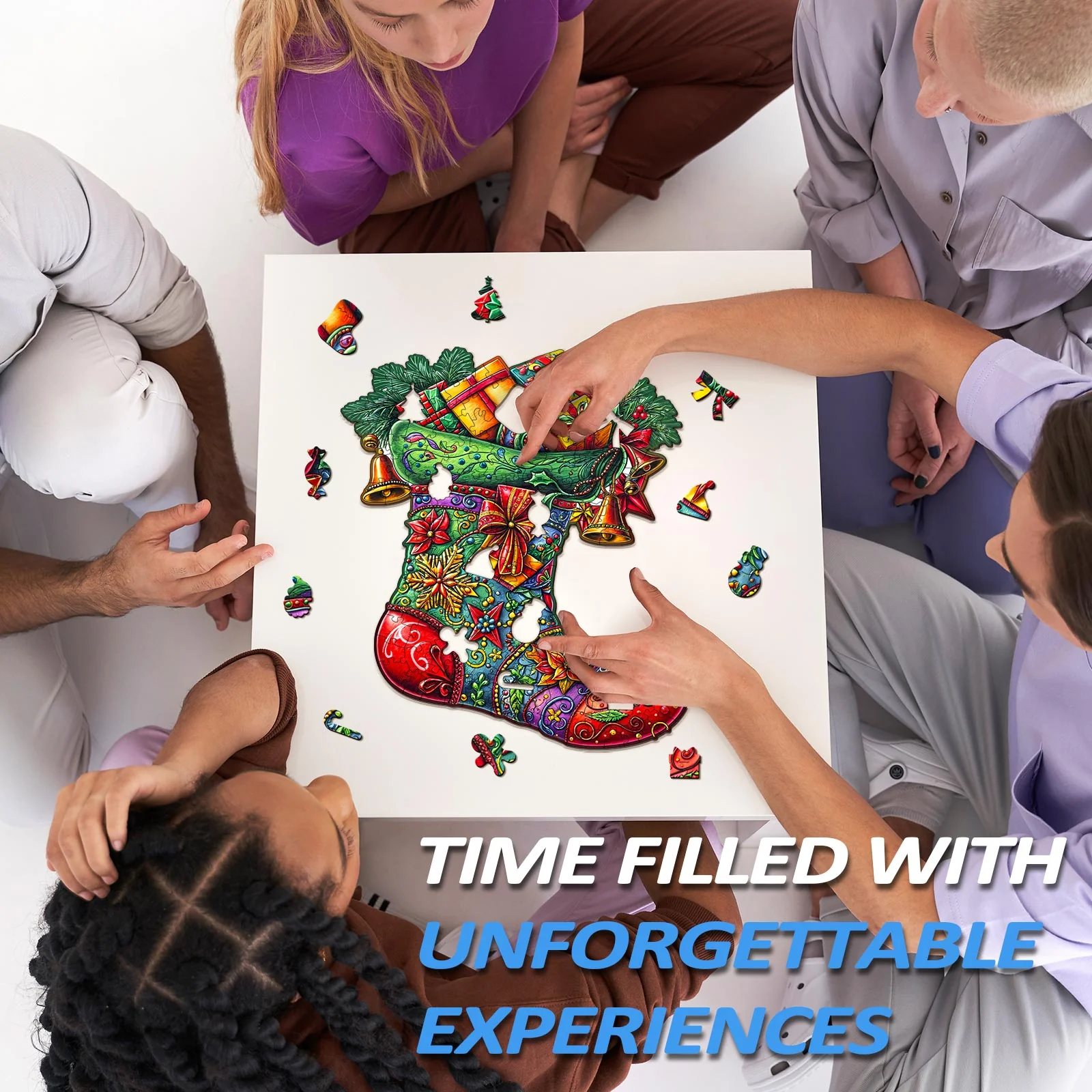 Christmas Socks Wooden Jigsaw Puzzle - Image 7