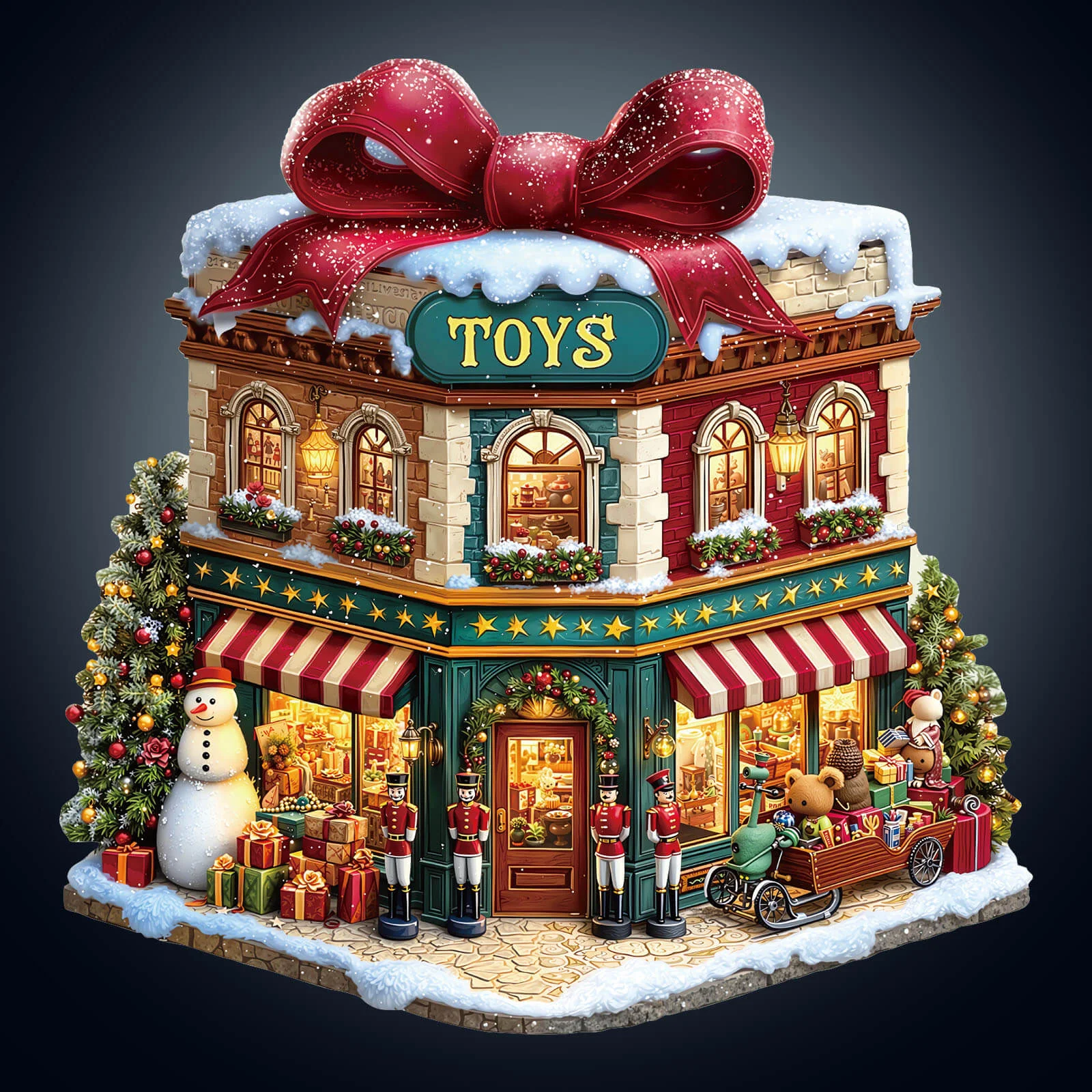 Christmas Toy Store Wooden Jigsaw Puzzle - Image 2