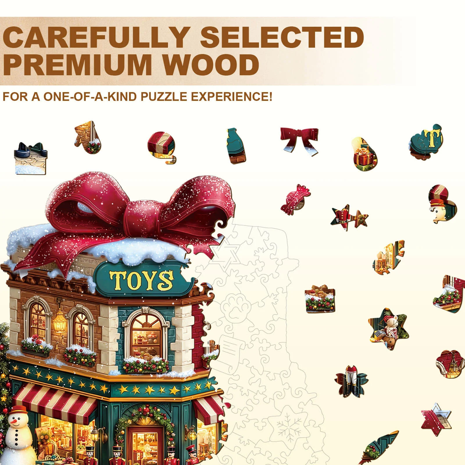 Christmas Toy Store Wooden Jigsaw Puzzle - Image 3