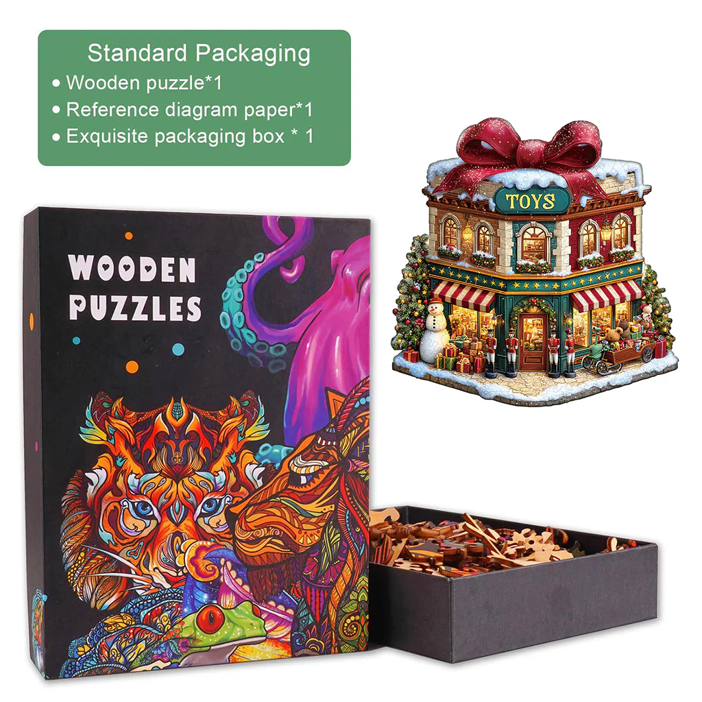Christmas Toy Store Wooden Jigsaw Puzzle - Image 4