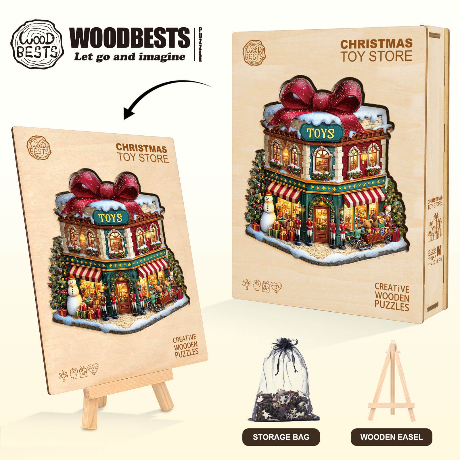 Christmas Toy Store Wooden Jigsaw Puzzle - Image 5