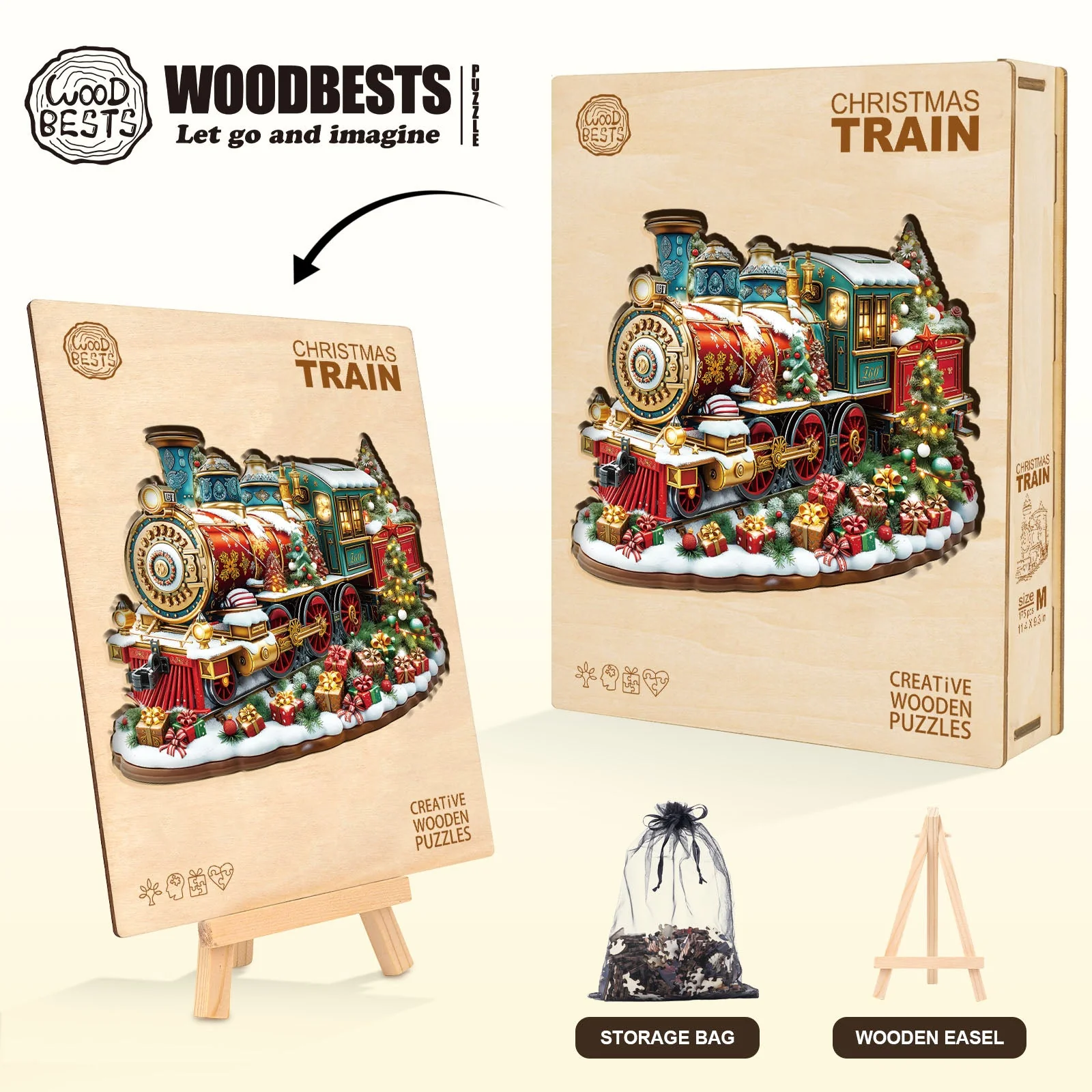 Christmas Train Wooden Jigsaw Puzzle - Image 5