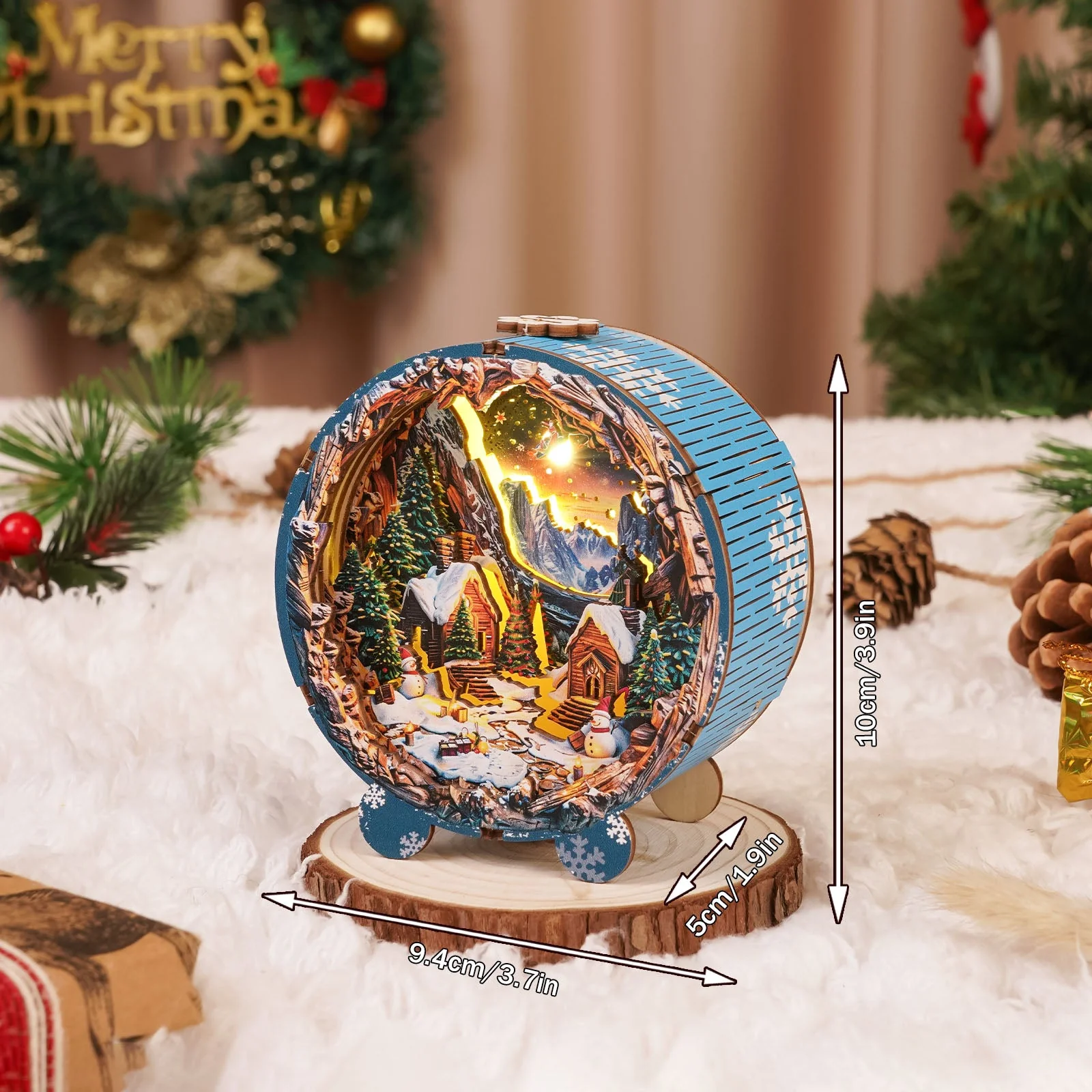 Christmas Village Kit - 3D Wooden Puzzle Night Light - Image 2