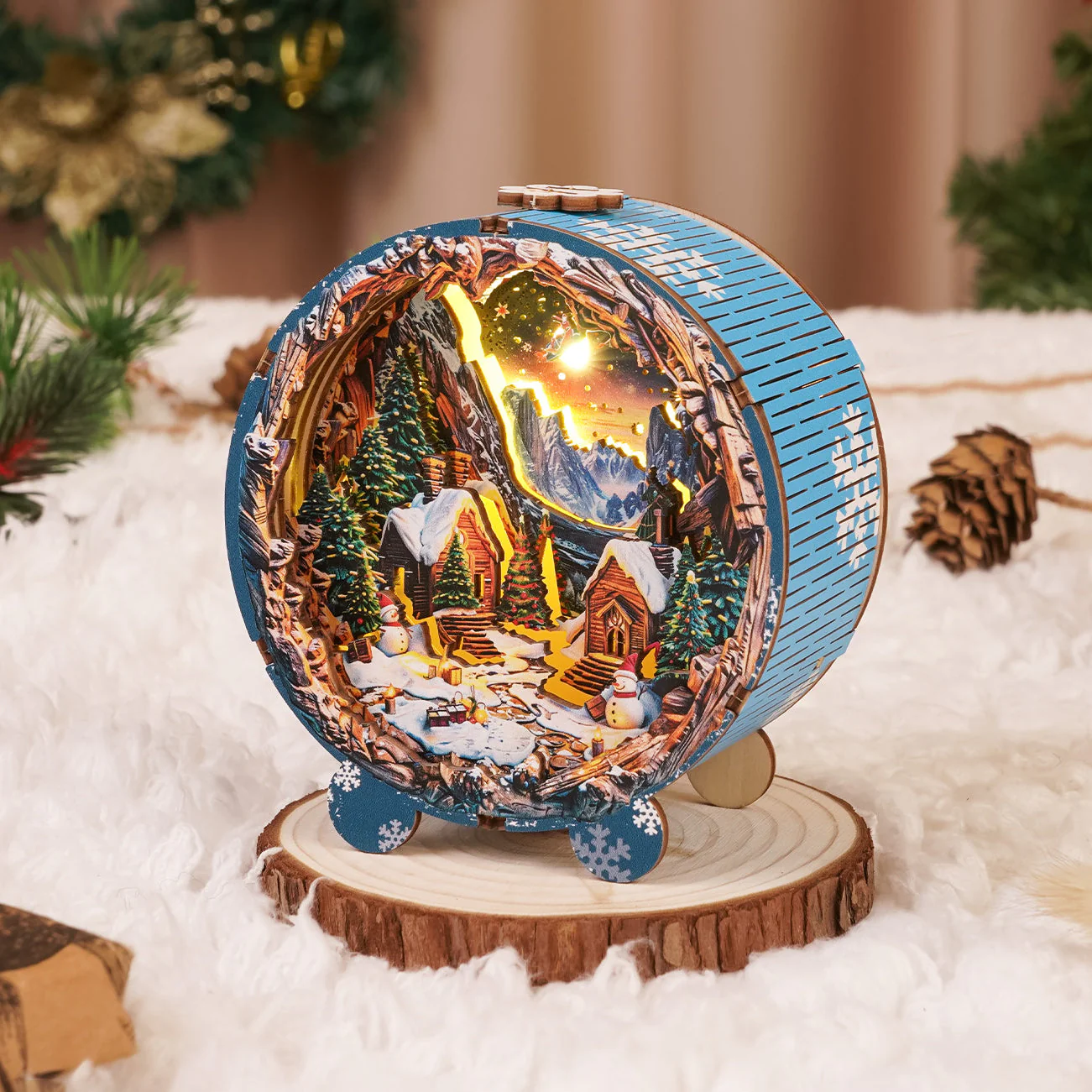 Christmas Village Kit - 3D Wooden Puzzle Night Light - Image 3