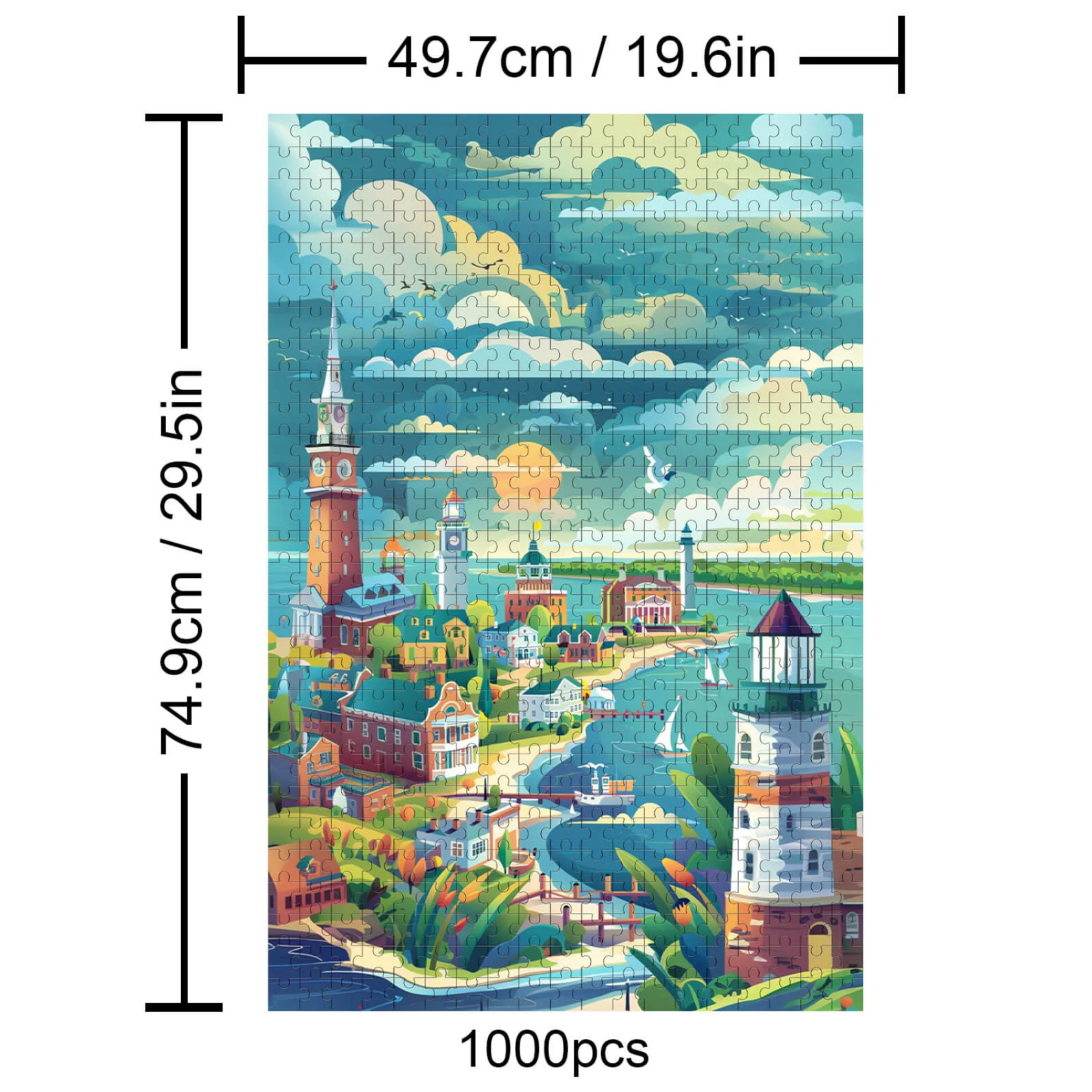 Coastal City 500 / 1000 Piece Puzzle - Image 5