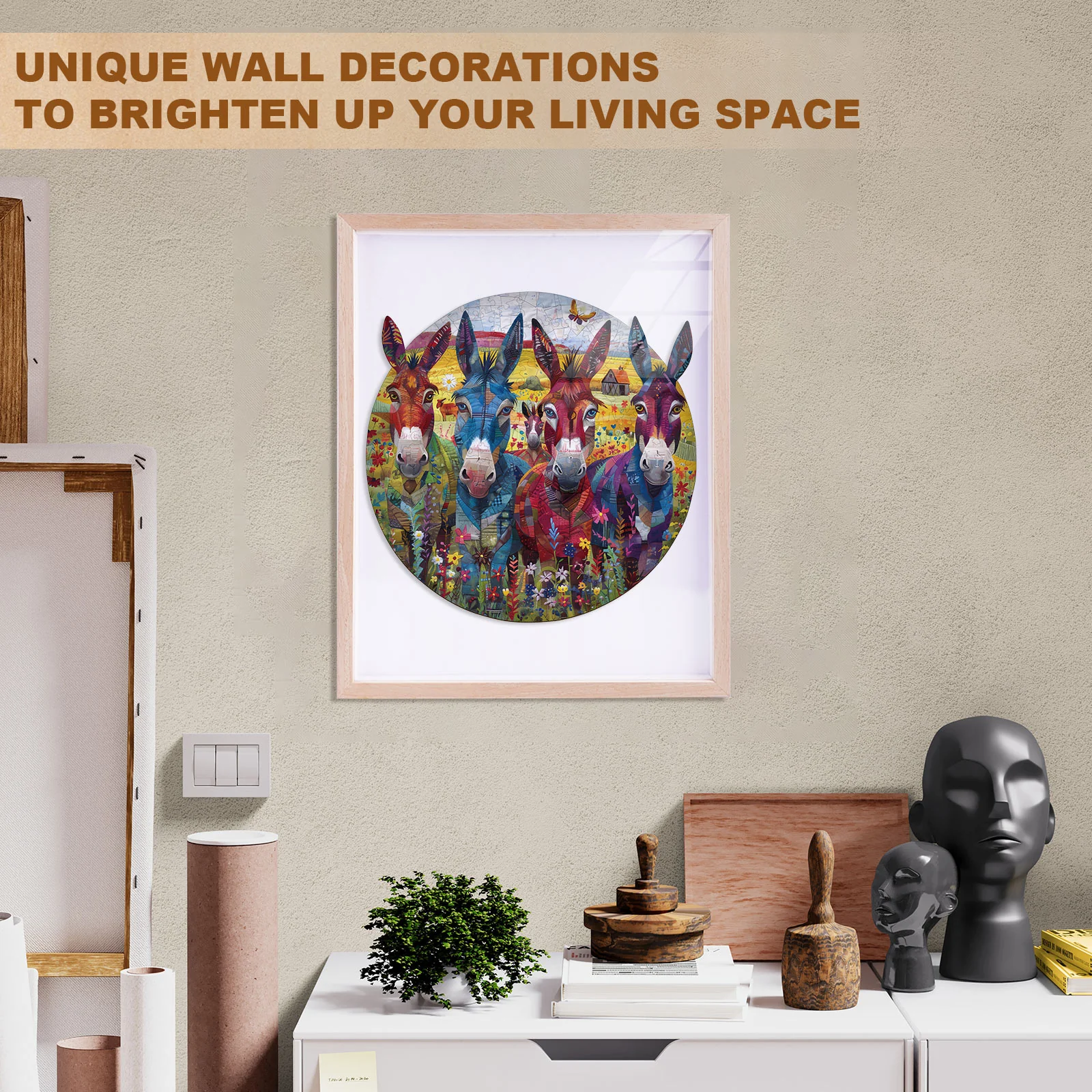 Colored Donkey Wooden Jigsaw Puzzle - Image 9