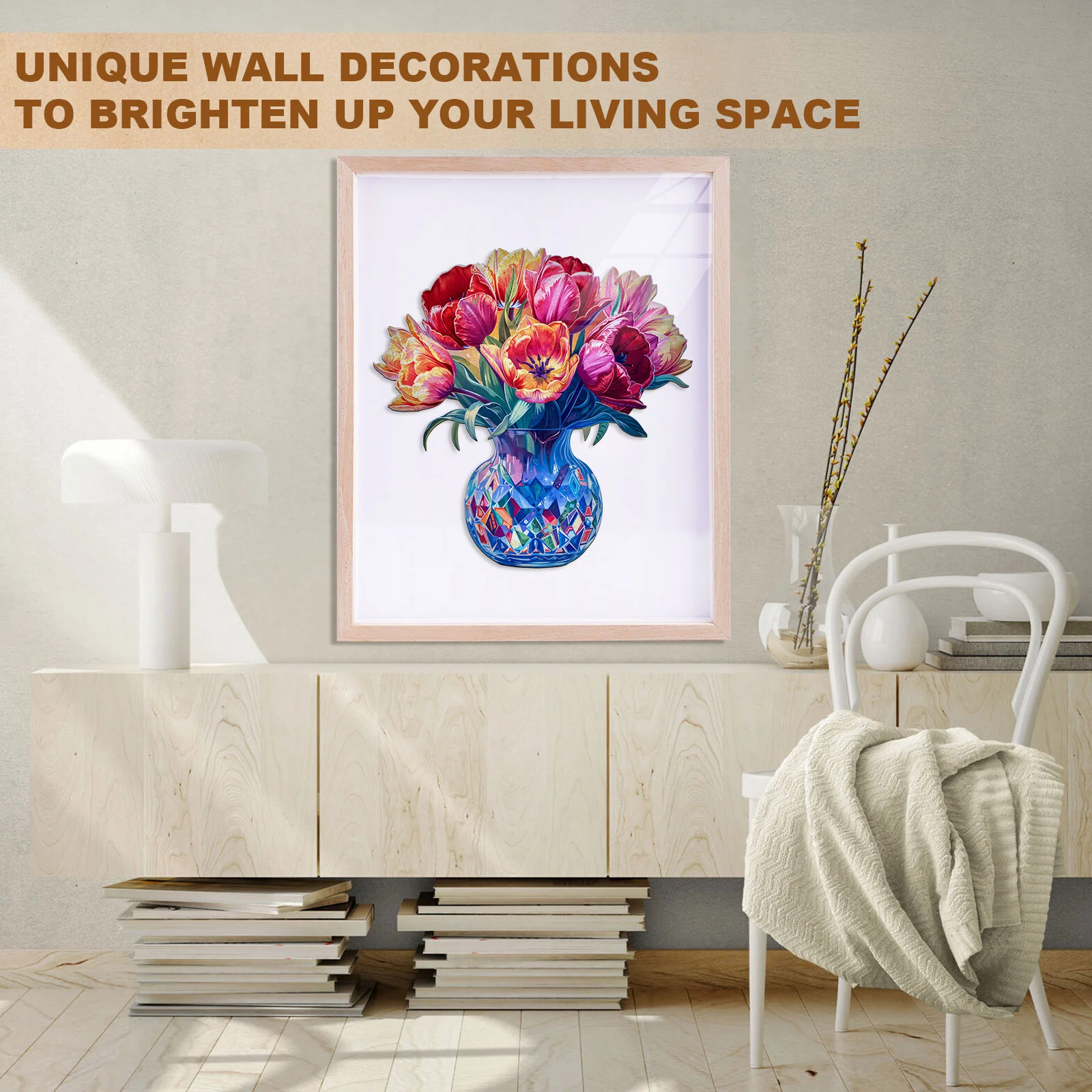 Colored tulips Wooden Jigsaw Puzzle - Image 8