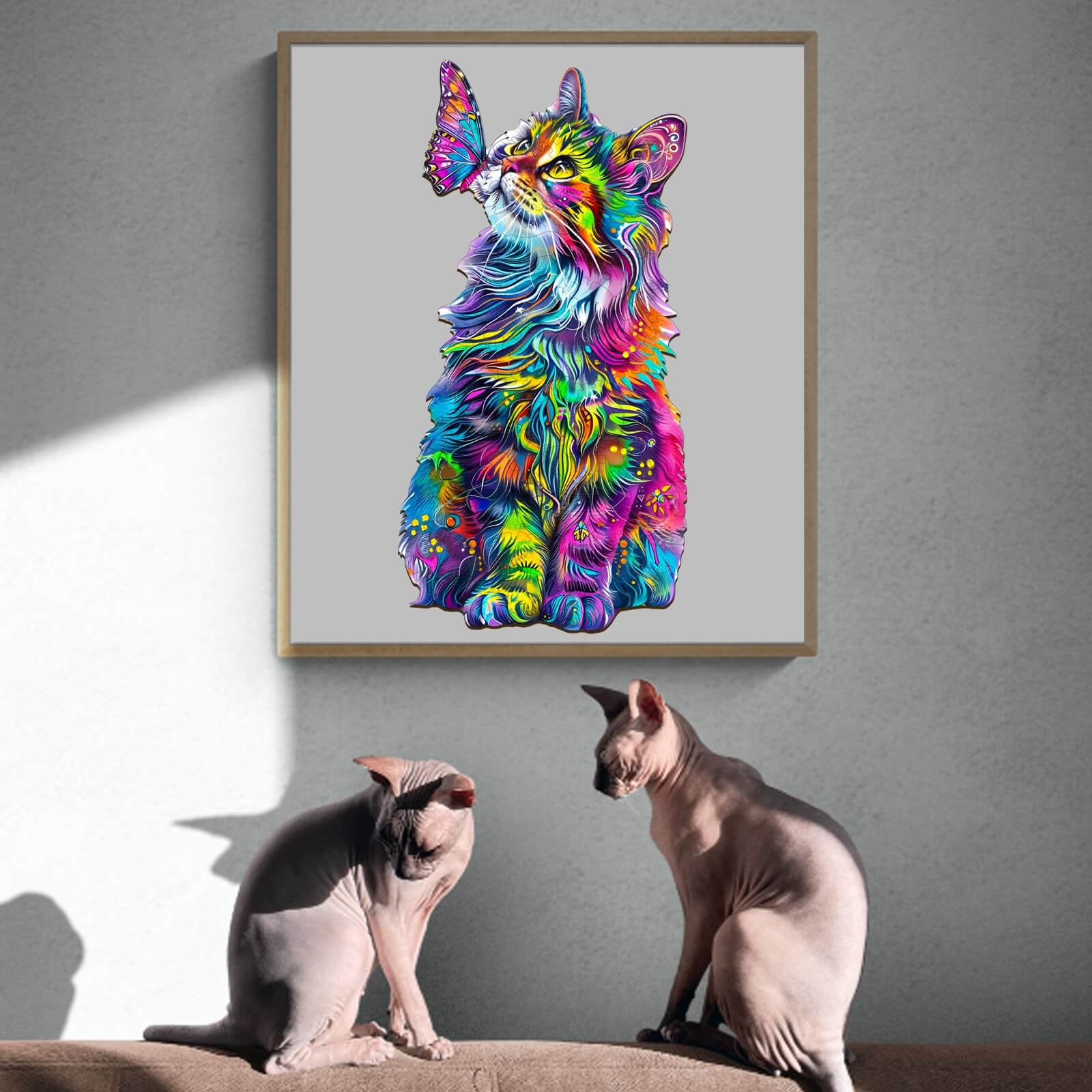 Colorful Cat Wooden Jigsaw Puzzle - Image 9