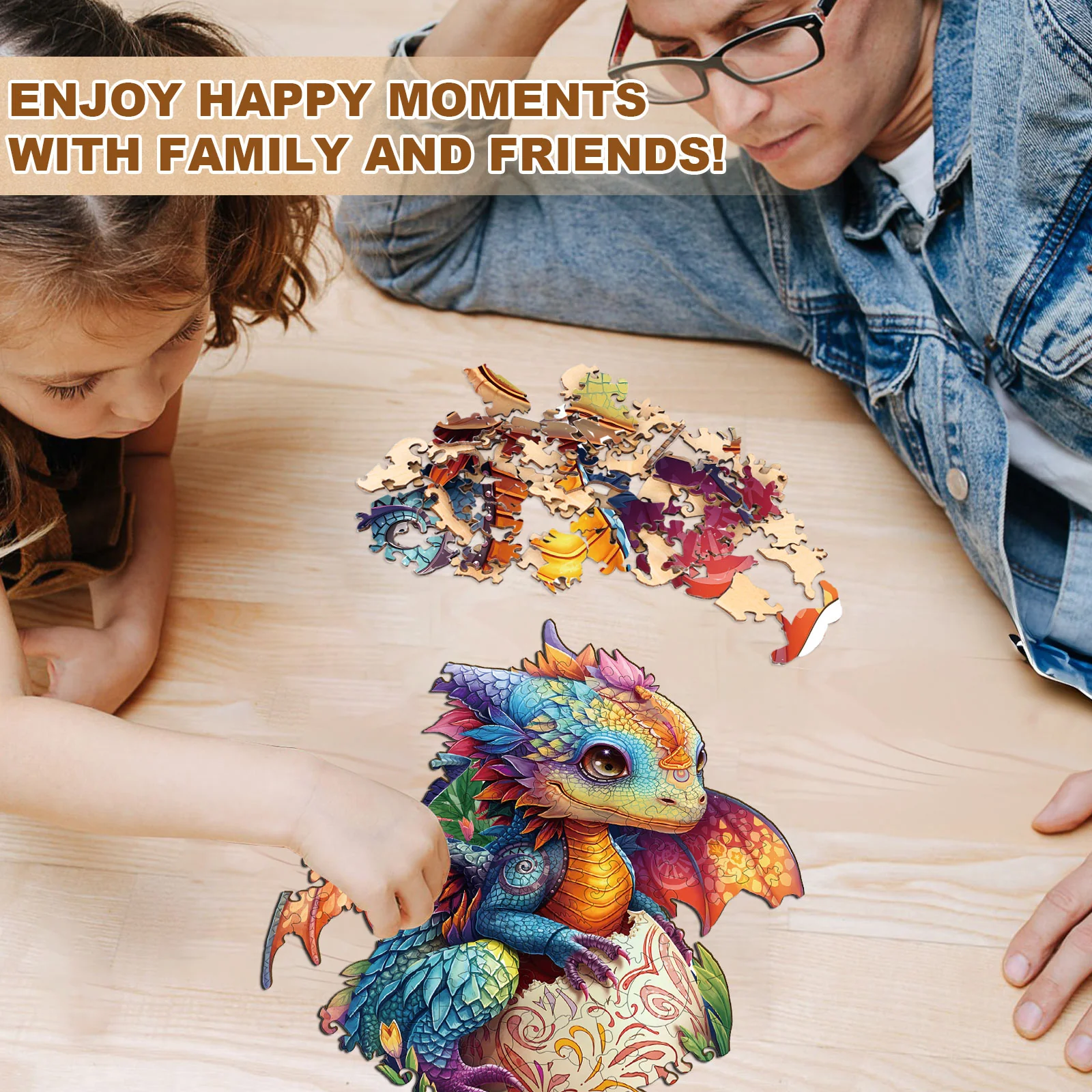 Colorful dragon Wooden Jigsaw Puzzle - Image 8