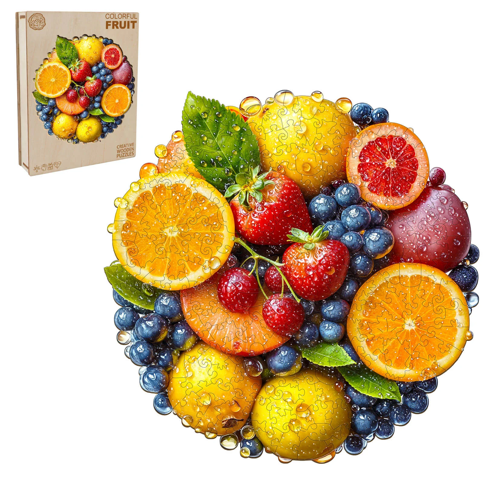 Colorful fruit Wooden Jigsaw Puzzle - Image 3