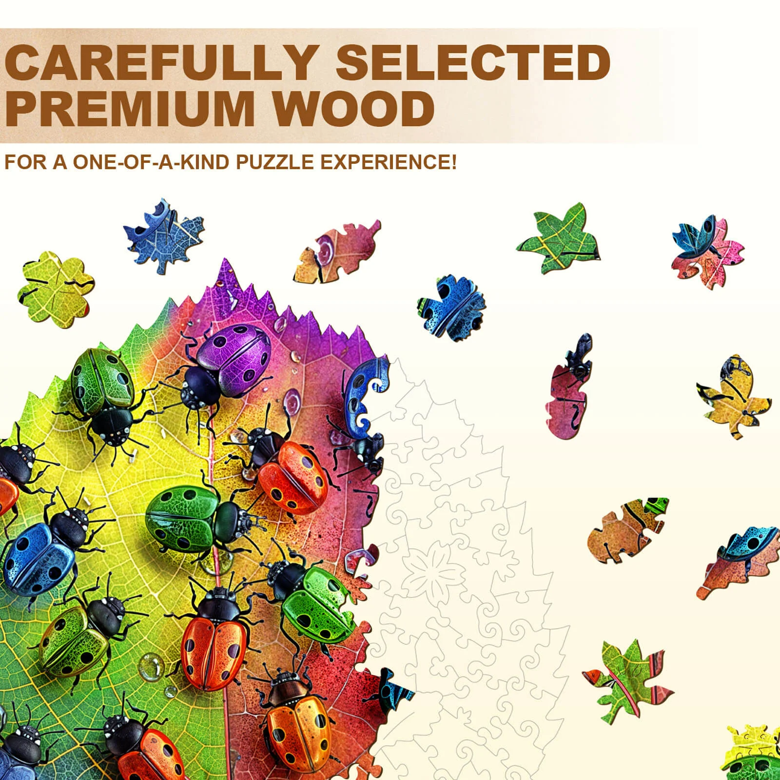 Colorful ladybug Wooden Jigsaw Puzzle - Image 2