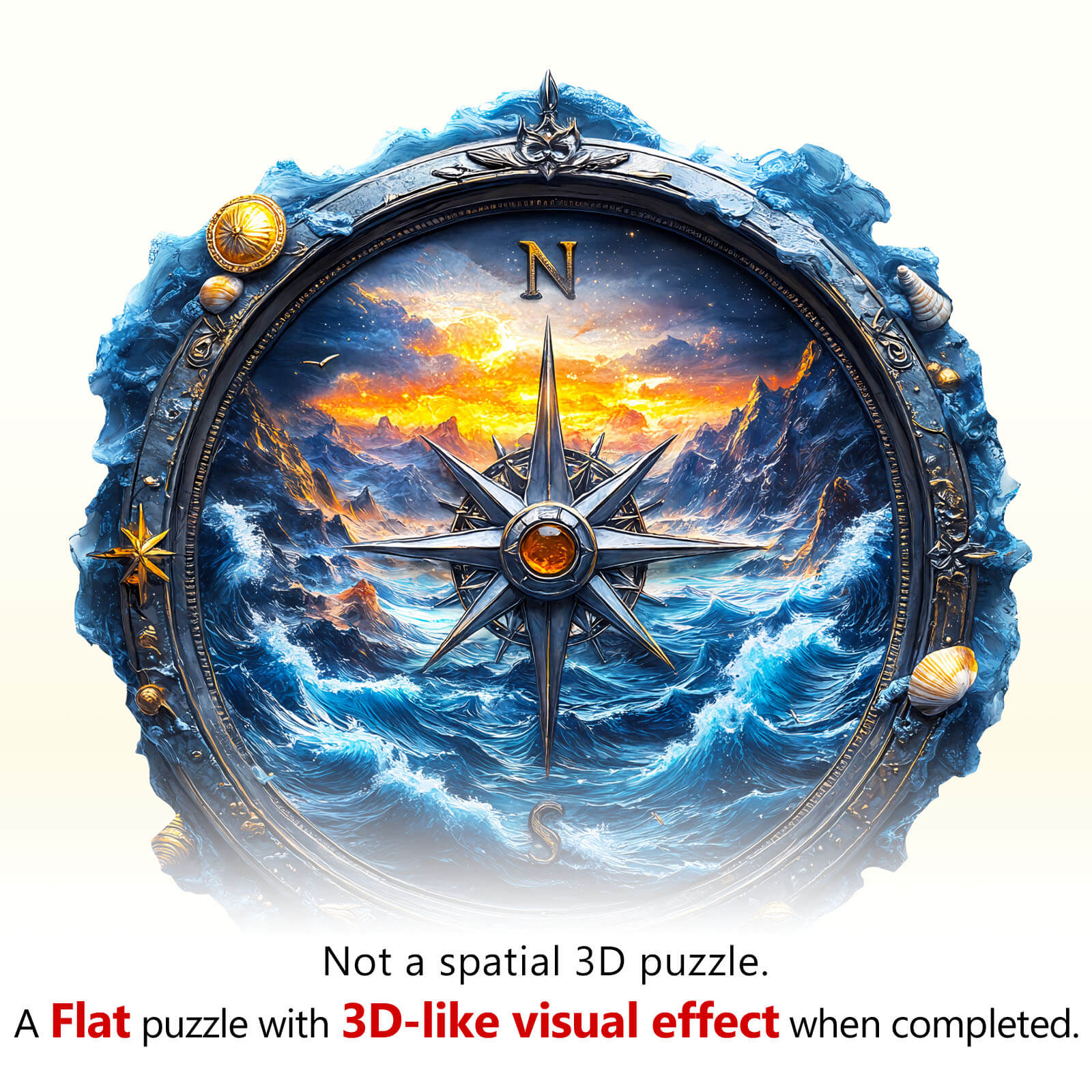 Compass Landscape Wooden Jigsaw Puzzle - Image 9
