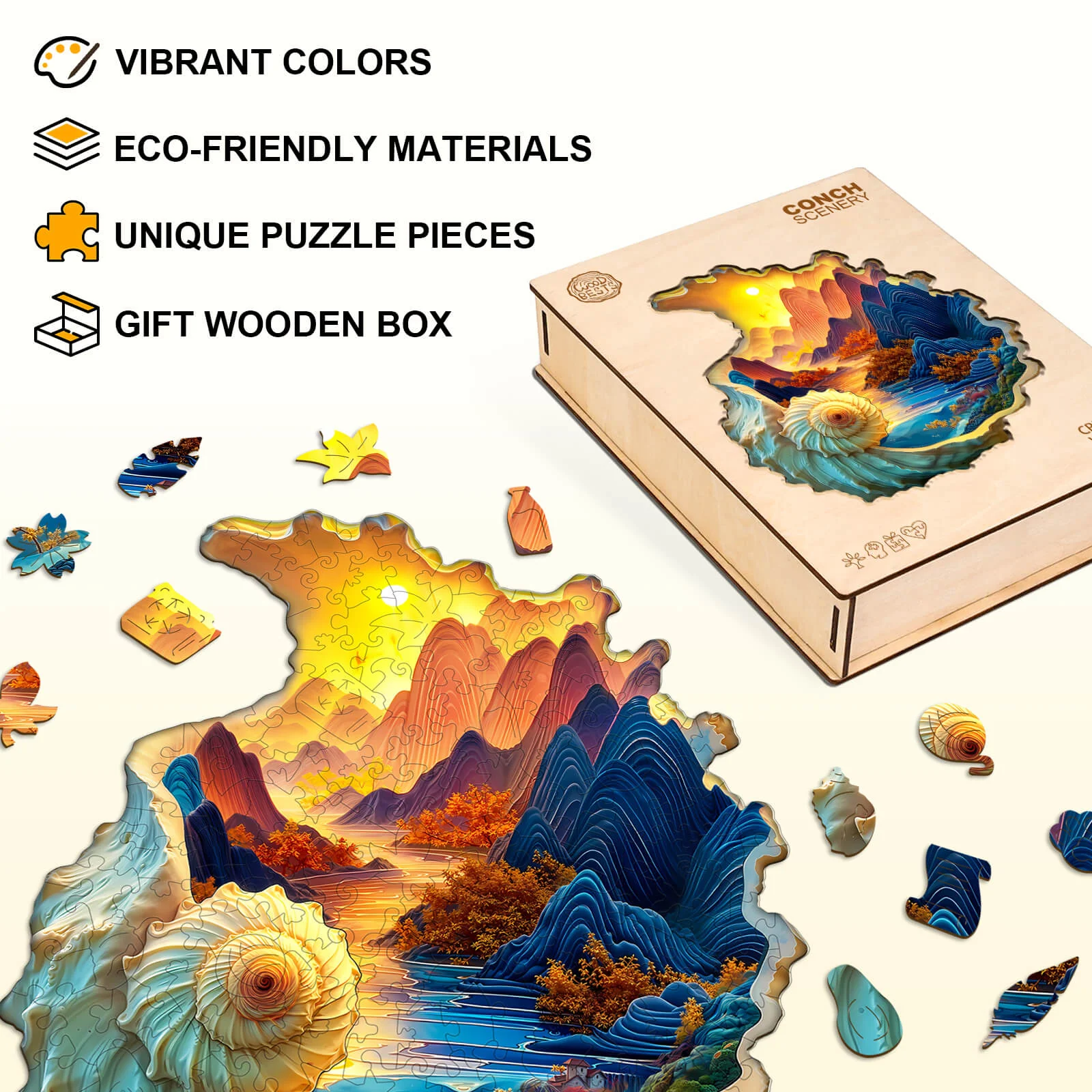 Conch scenery Wooden Jigsaw Puzzle - Image 7