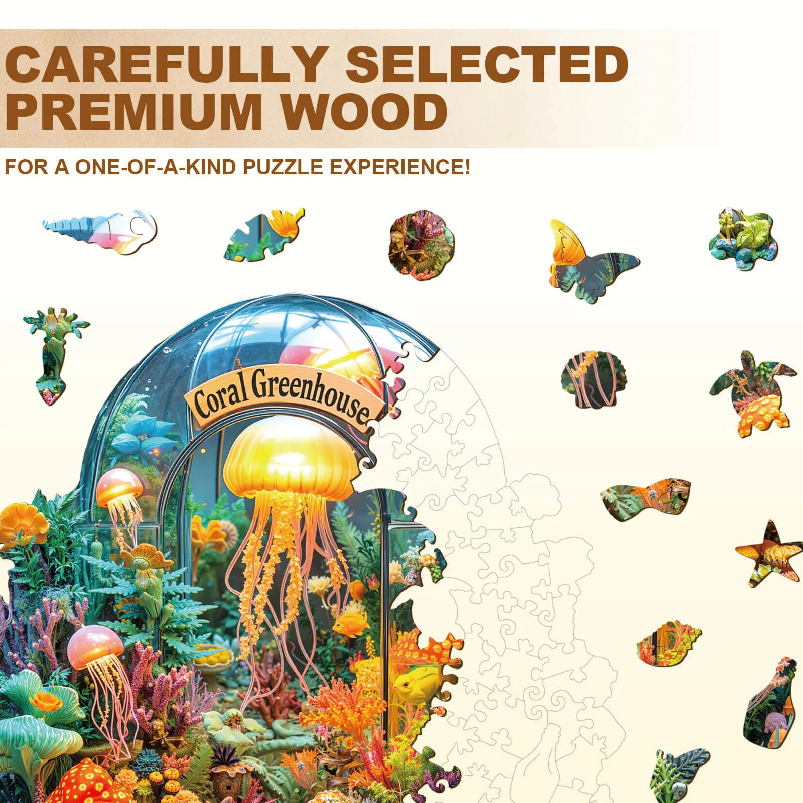 Coral greenhouse Wooden Jigsaw Puzzle - Image 3