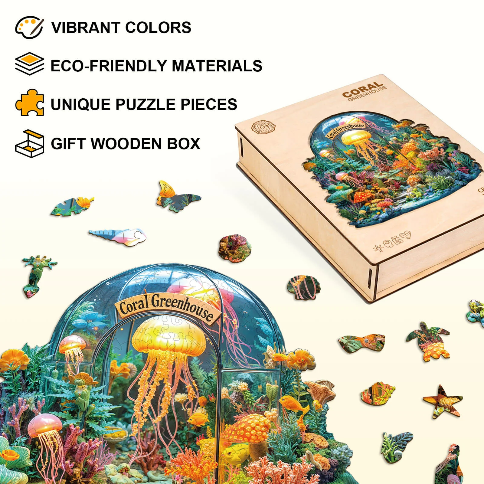 Coral greenhouse Wooden Jigsaw Puzzle - Image 5