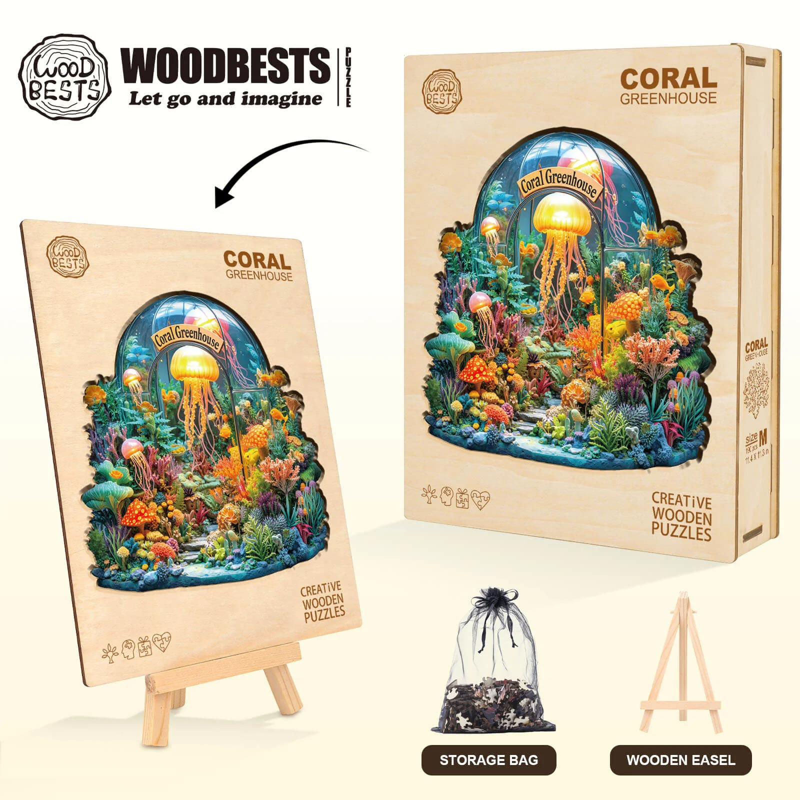 Coral greenhouse Wooden Jigsaw Puzzle - Image 7