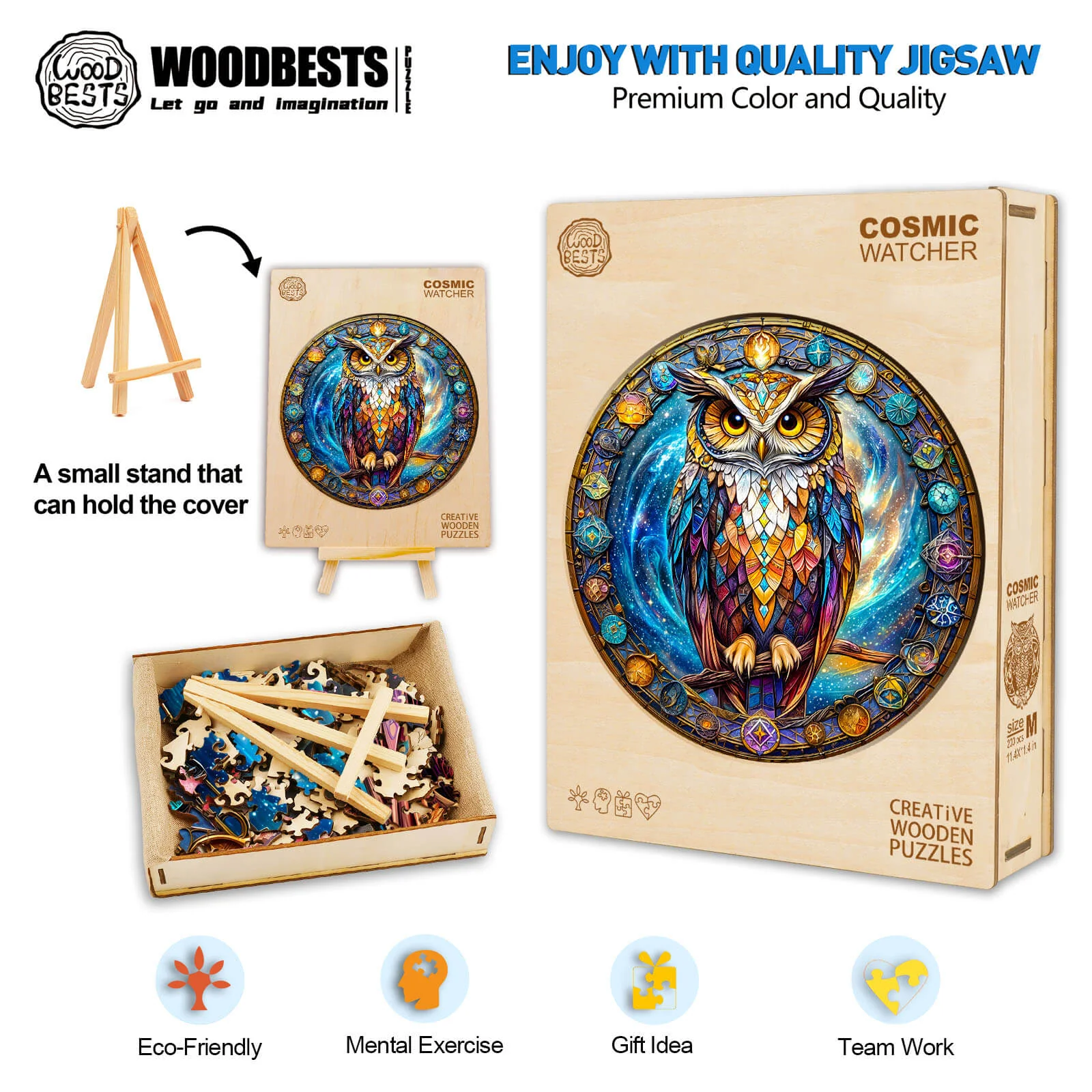 Cosmic Watcher Wooden Jigsaw Puzzle - Image 5