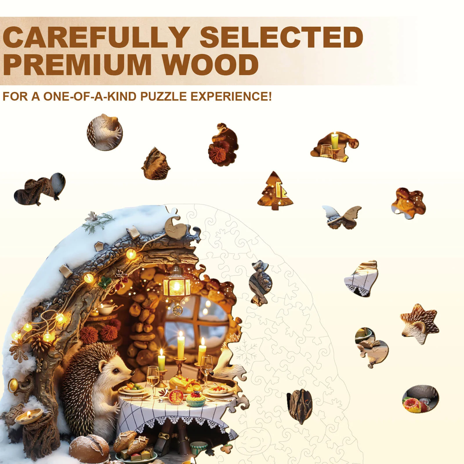 Cozy Hedgehog Hideaway Wooden Jigsaw Puzzle - Image 2