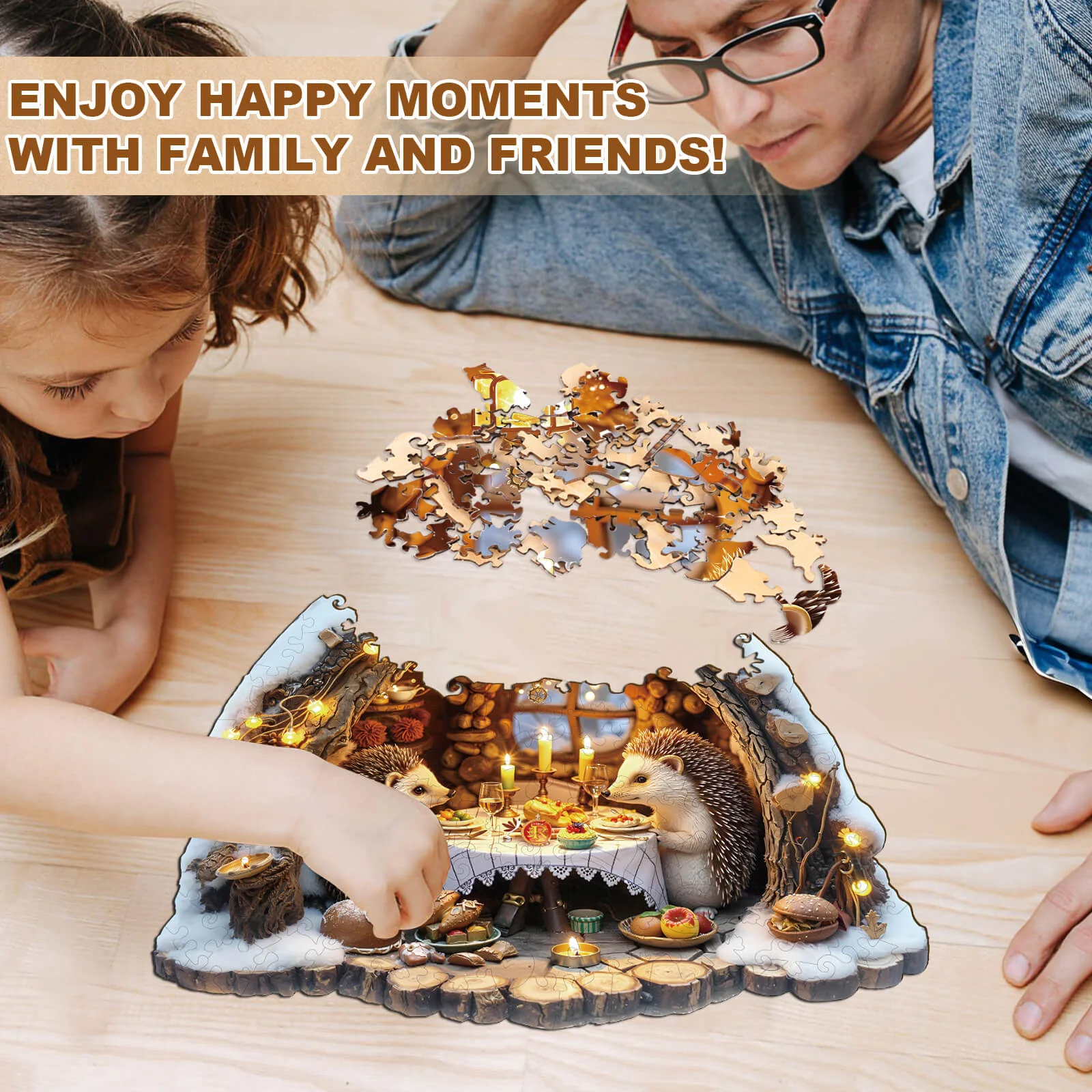 Cozy Hedgehog Hideaway Wooden Jigsaw Puzzle - Image 9
