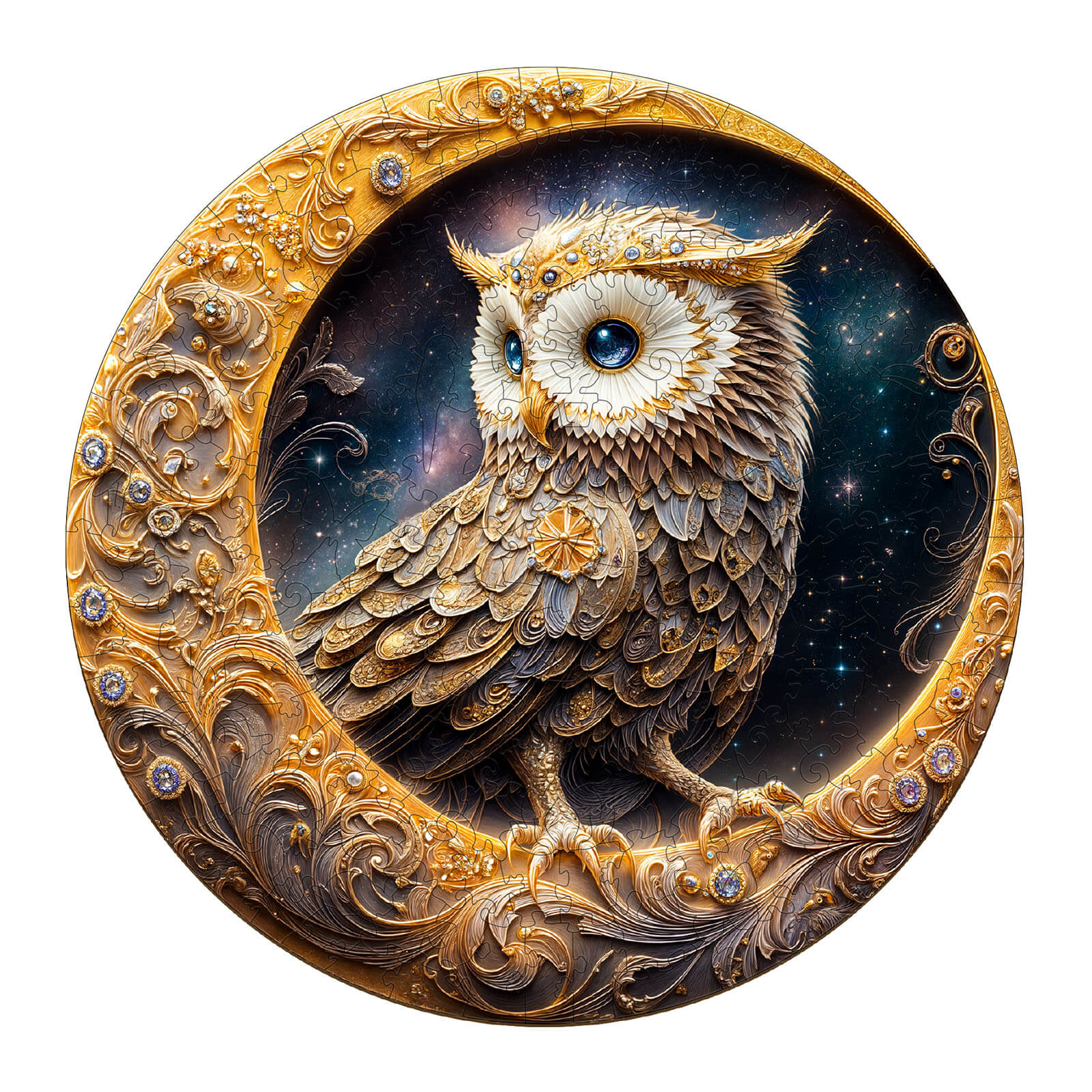 Crescent Owl Wooden Jigsaw Puzzle - Image 3