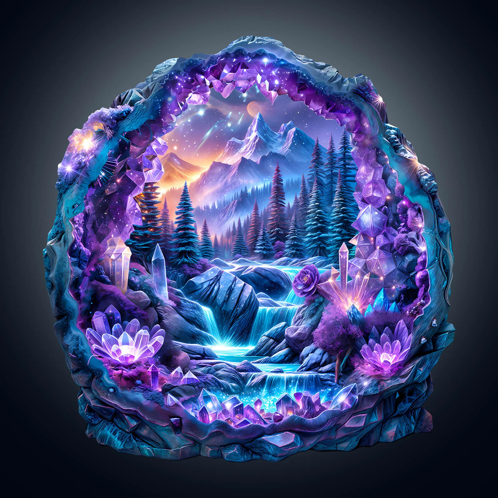 Crystal mine landscape-1 Wooden Jigsaw Puzzle - Image 2