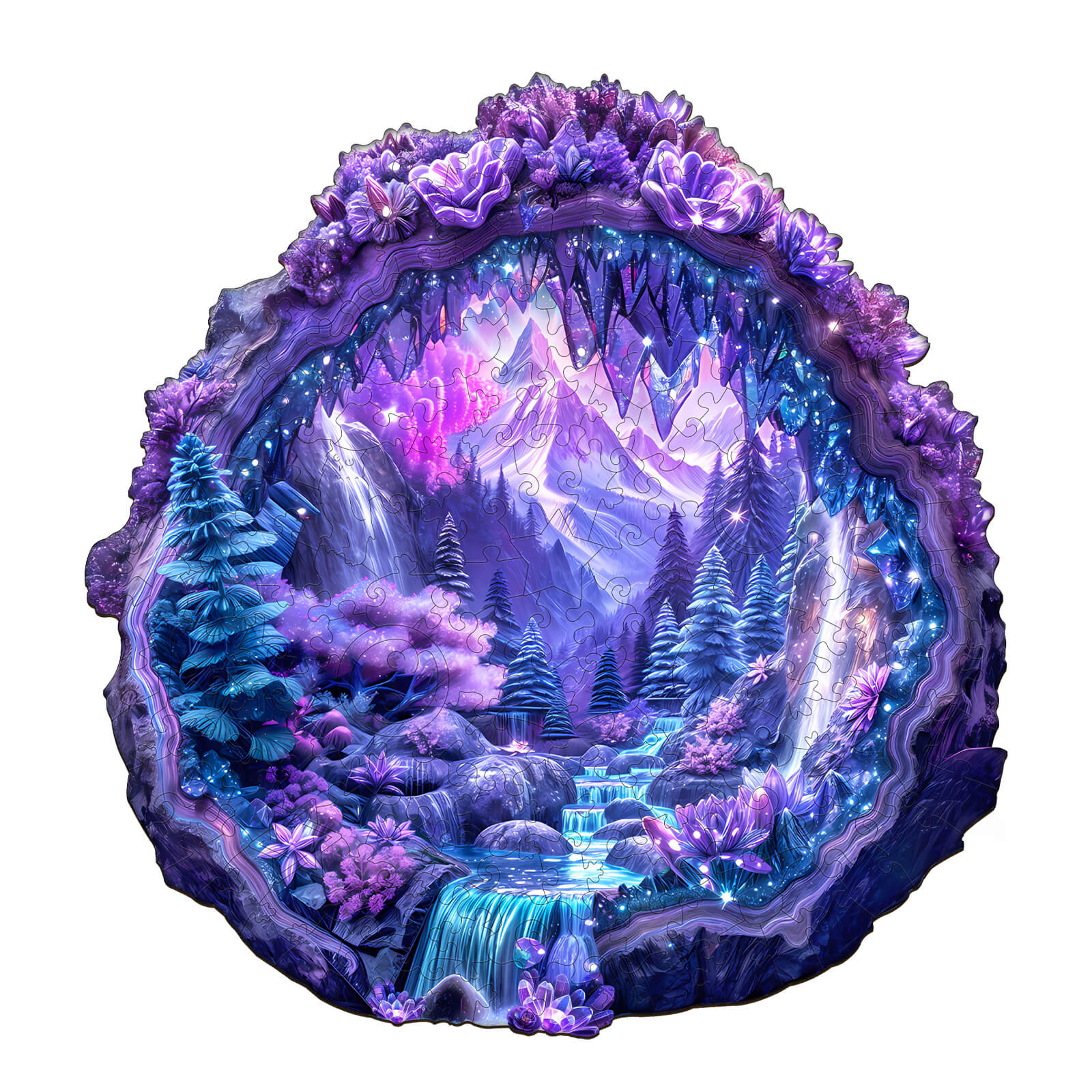 Crystal mine landscape-2 Wooden Jigsaw Puzzle - Image 3