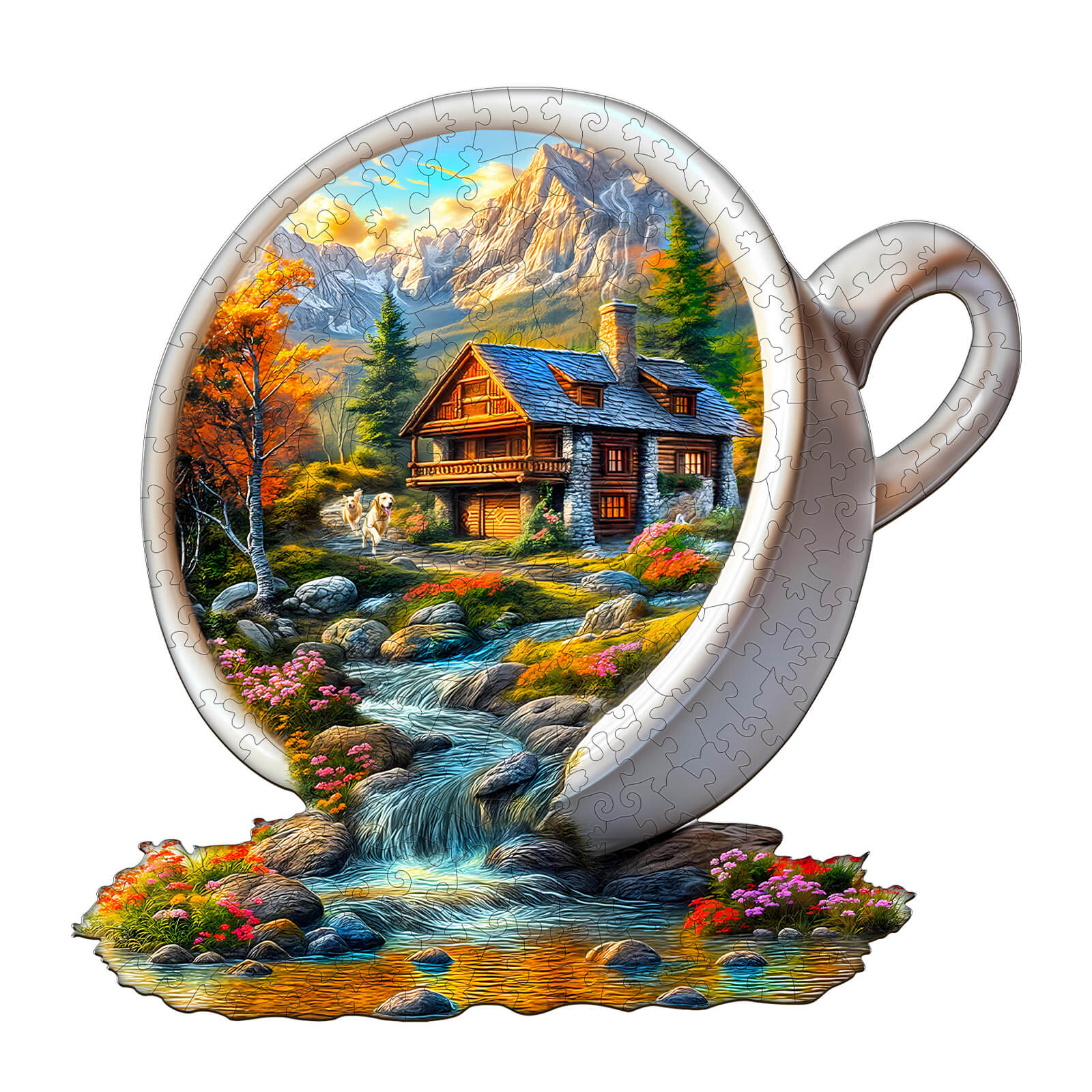 Cup of Serenity Wooden Jigsaw Puzzle - Image 3
