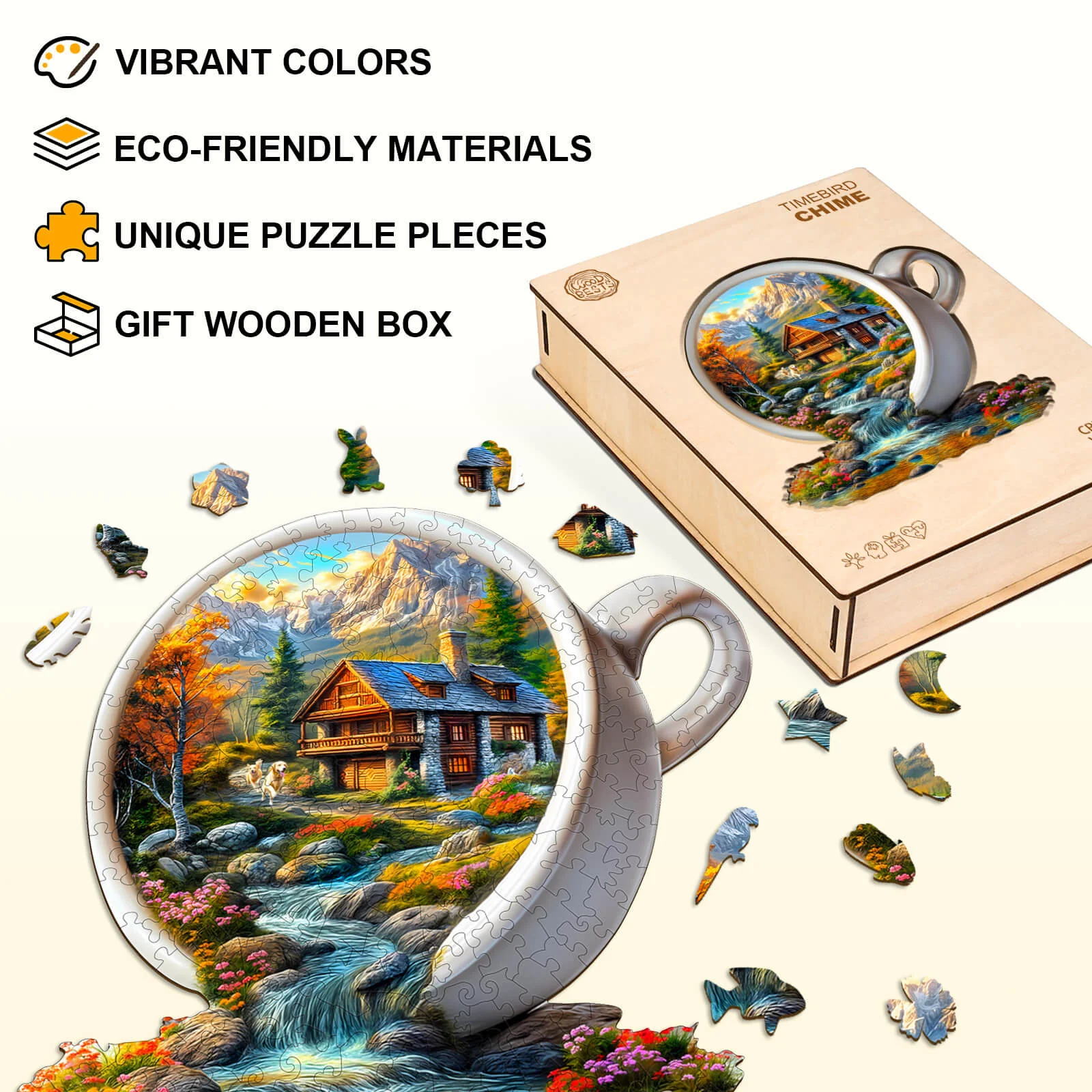 Cup of Serenity Wooden Jigsaw Puzzle - Image 4