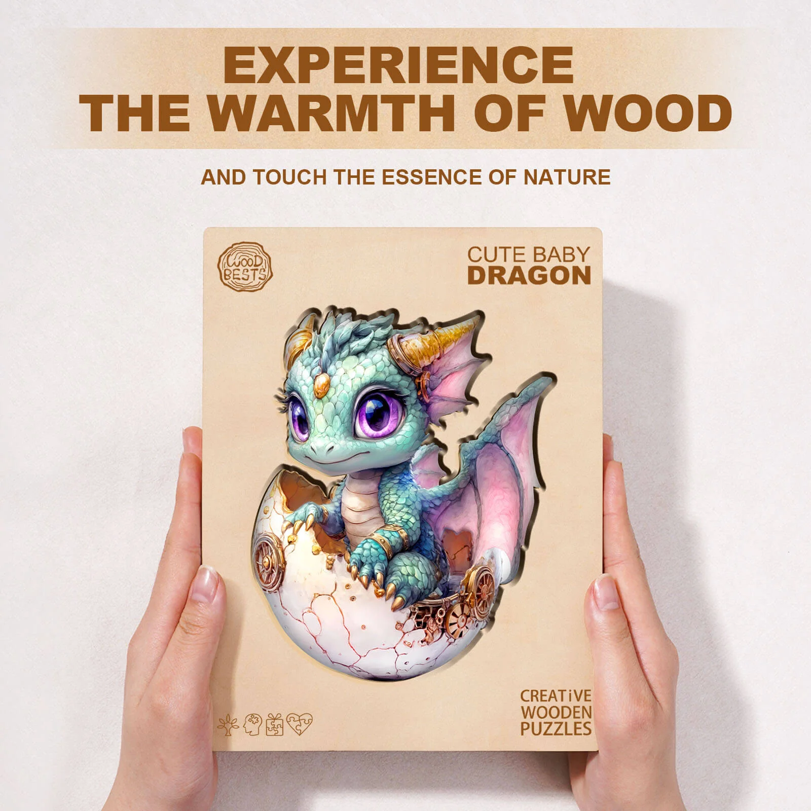 Cute baby dragon Wooden Jigsaw Puzzle - Image 3