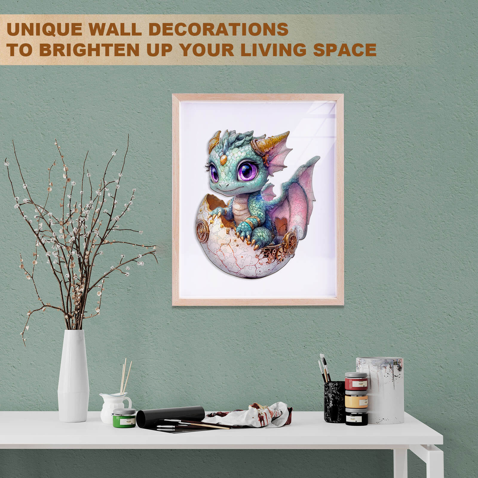 Cute baby dragon Wooden Jigsaw Puzzle - Image 9
