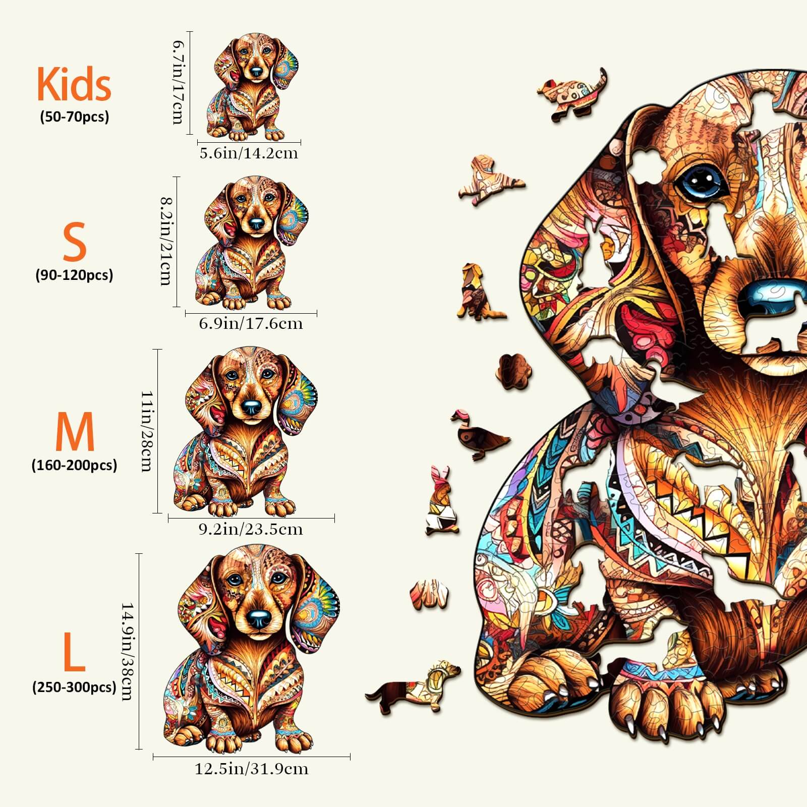 Dachshund 3 Wooden Jigsaw Puzzle - Image 4