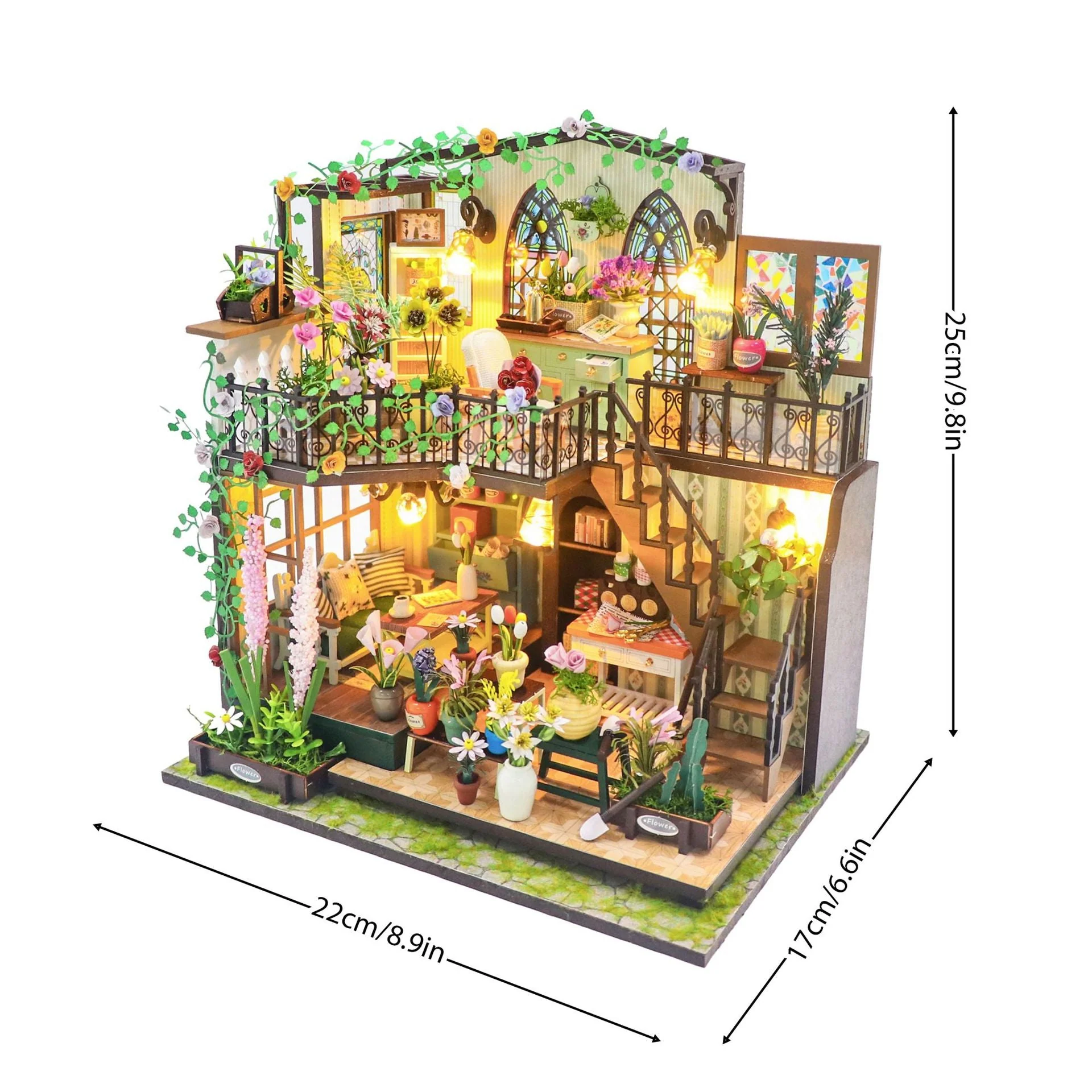 Daisy's Flower Room - DIY Dollhouse Kit,3D Wooden Puzzle - Image 4