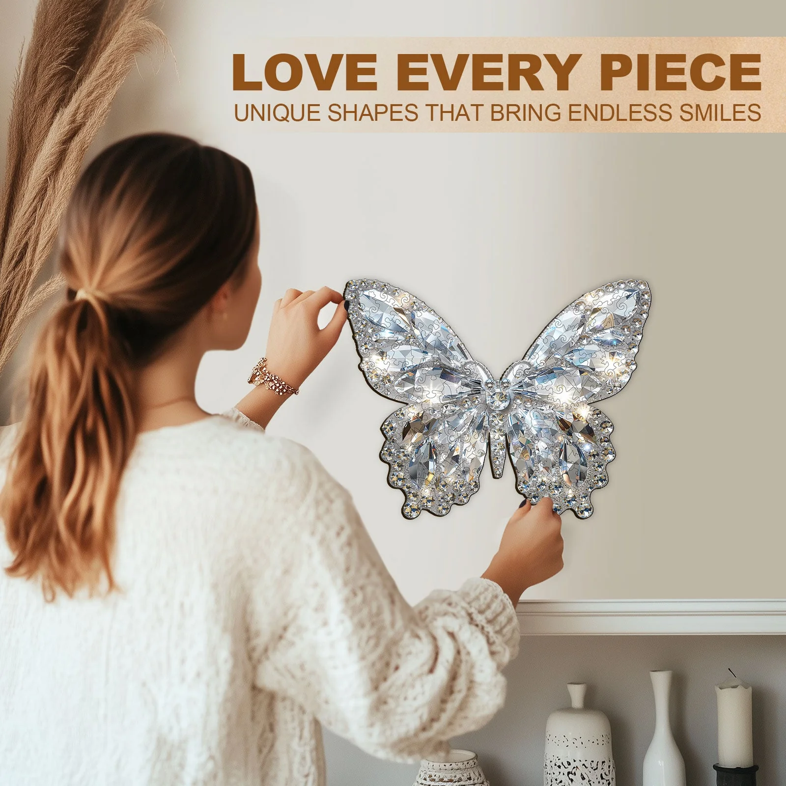 Diamond Butterfly Wooden Jigsaw Puzzle - Image 9