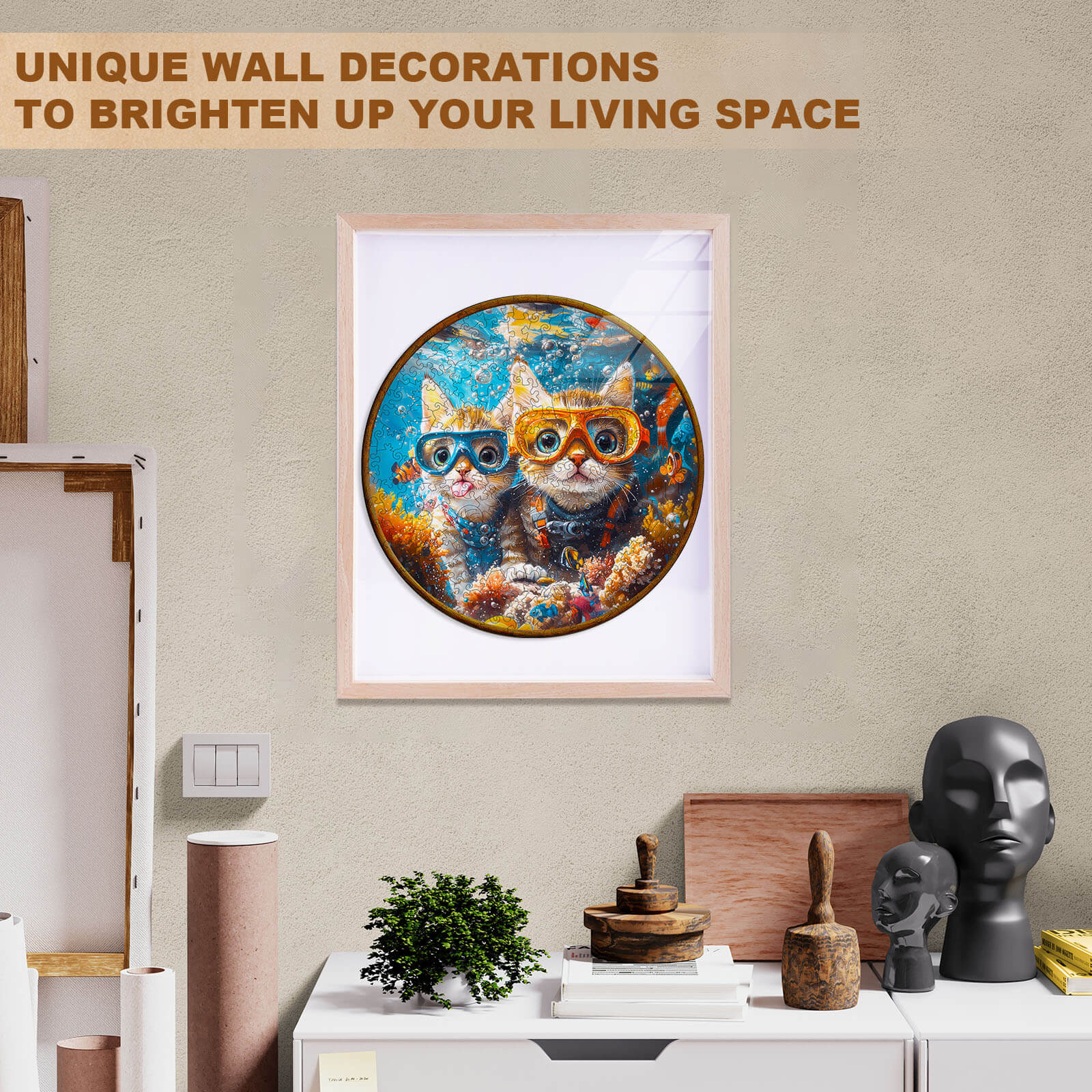 Diving cats Wooden Jigsaw Puzzle - Image 10