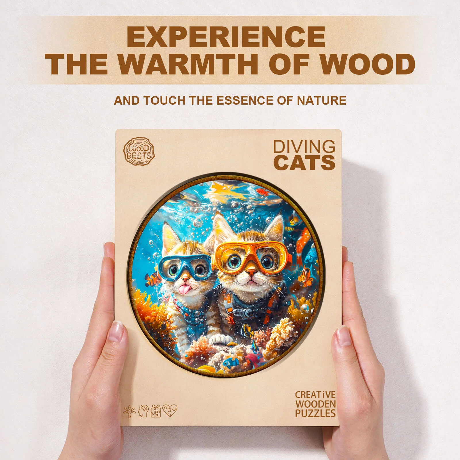 Diving cats Wooden Jigsaw Puzzle - Image 4