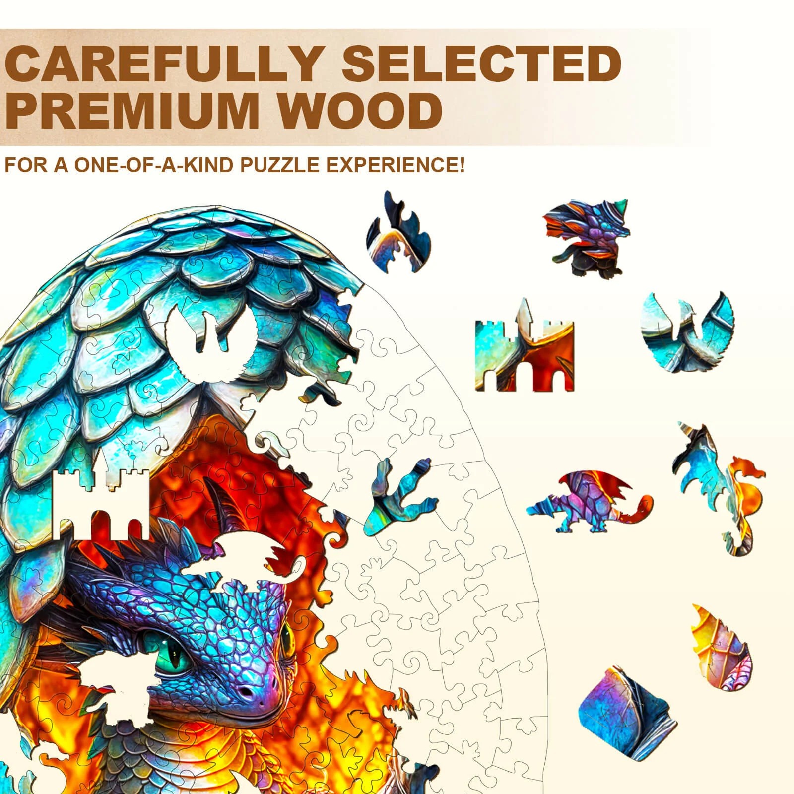 Draconic Rebirth-2 Wooden Jigsaw Puzzle - Image 2