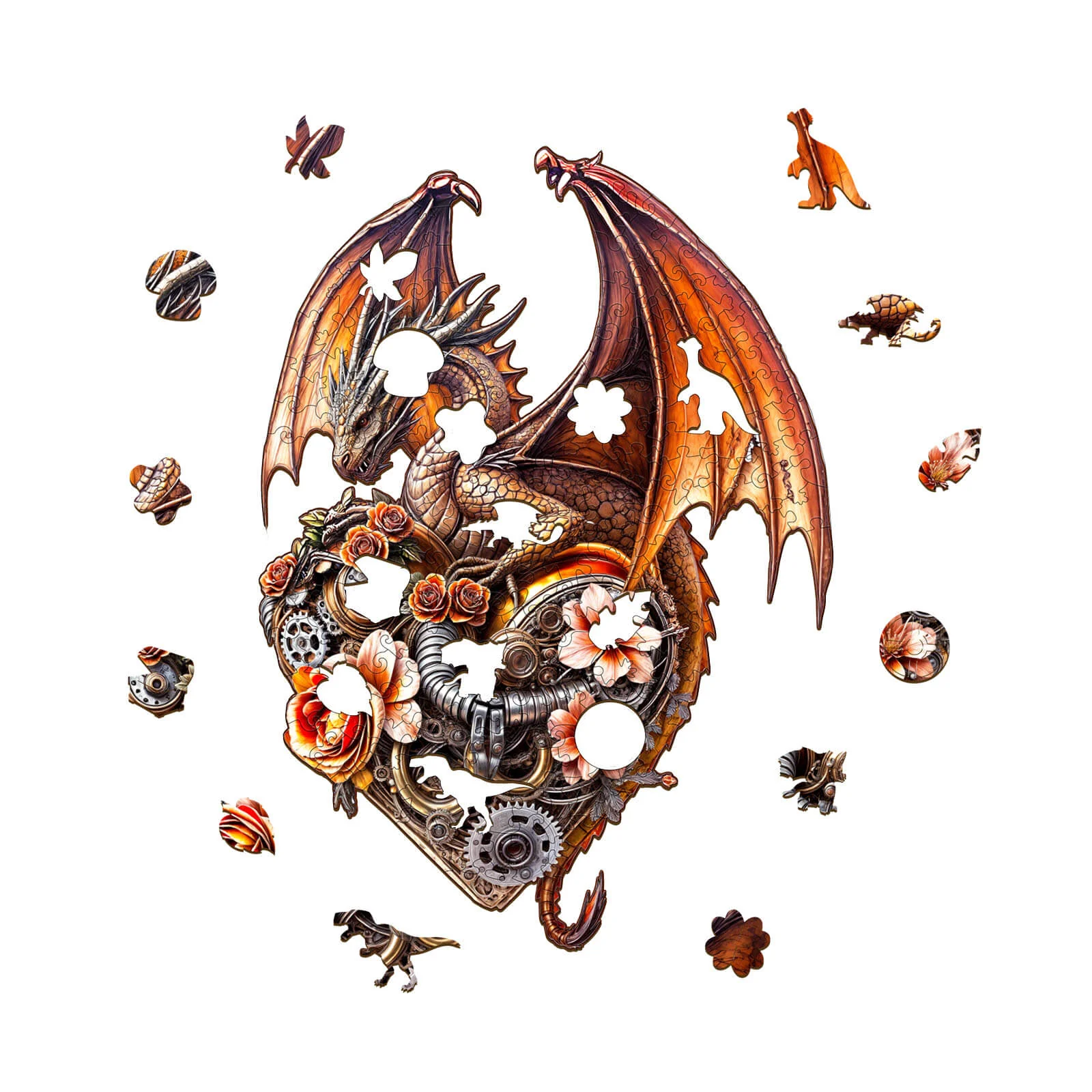 Dragon Heart Machina Wooden Jigsaw Puzzle - Image 3