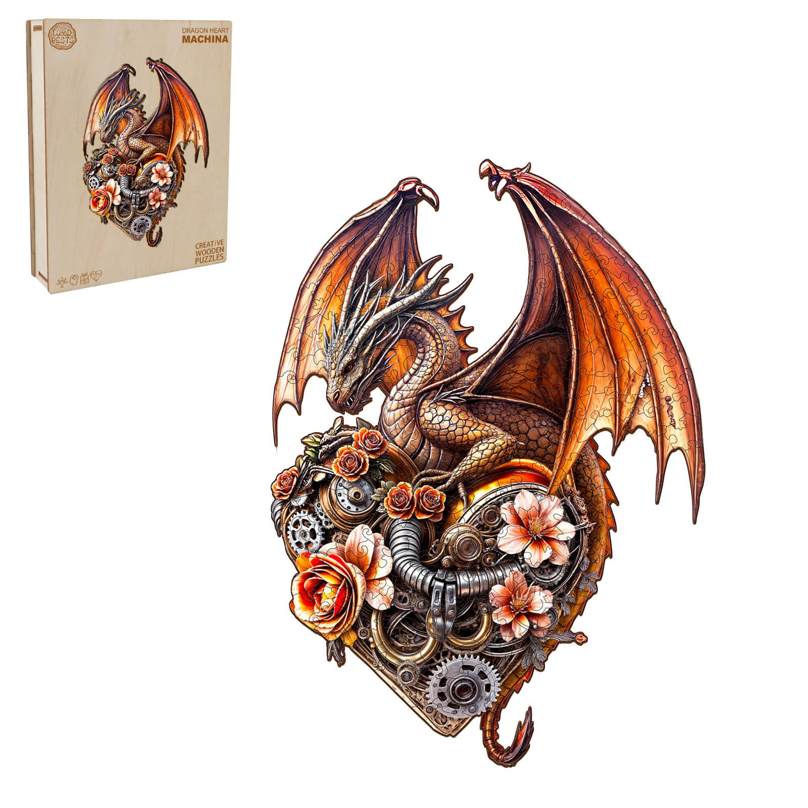 Dragon Heart Machina Wooden Jigsaw Puzzle - Image 4