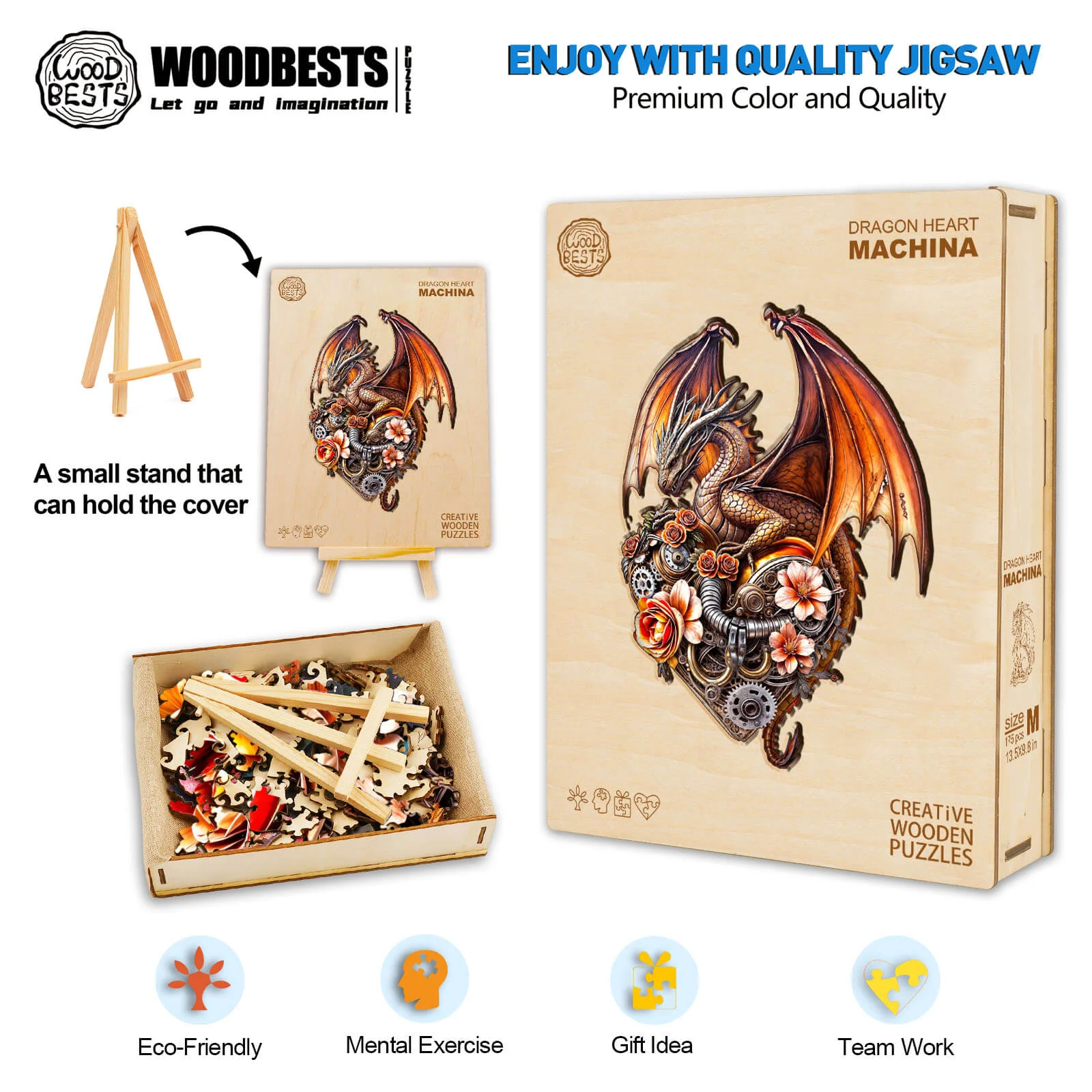 Dragon Heart Machina Wooden Jigsaw Puzzle - Image 9