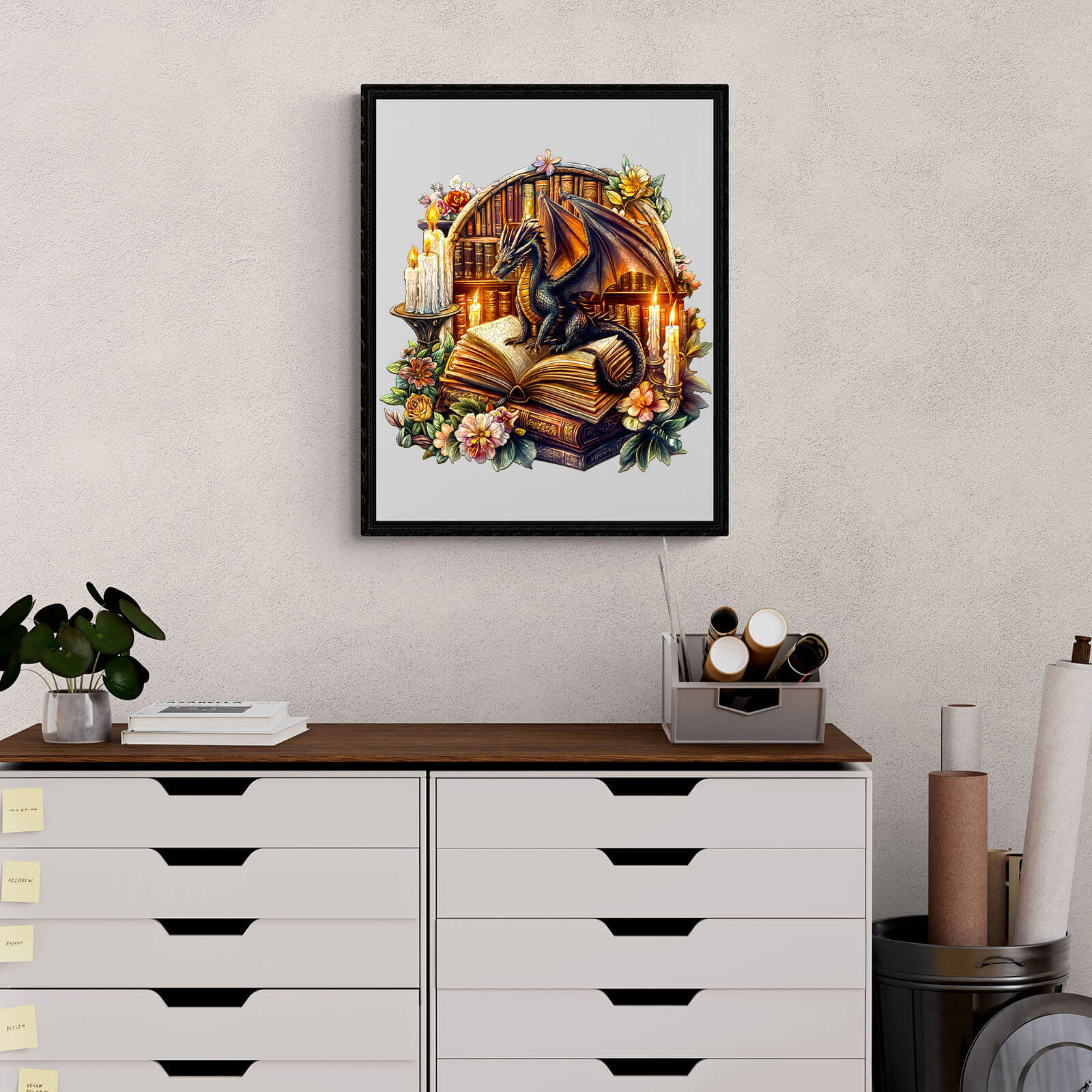 Dragon's Library-3 Wooden Jigsaw Puzzle - Image 10