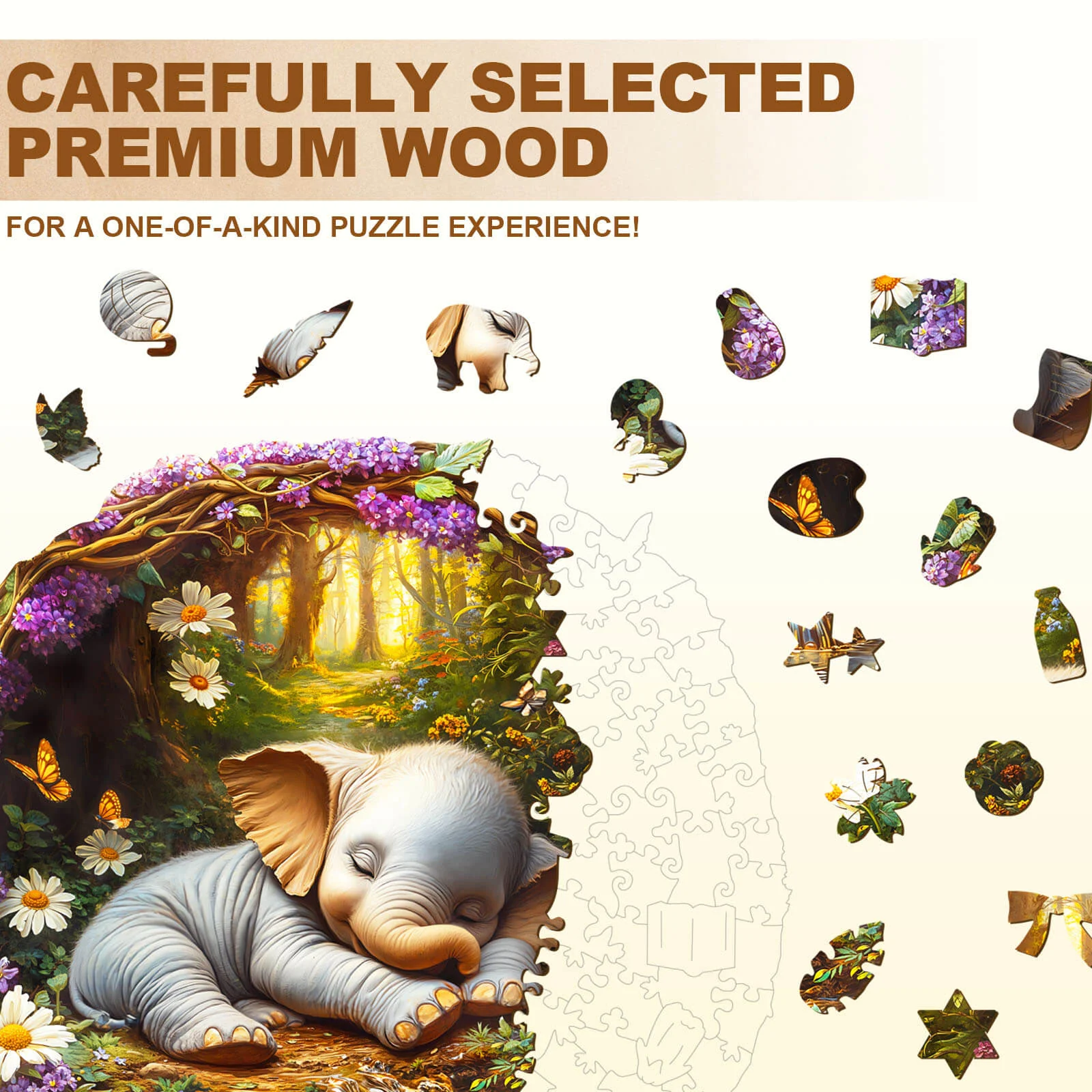 Dream Elephant Wooden Jigsaw Puzzle - Image 3