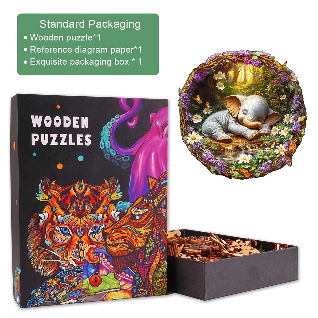 Dream Elephant Wooden Jigsaw Puzzle - Image 4