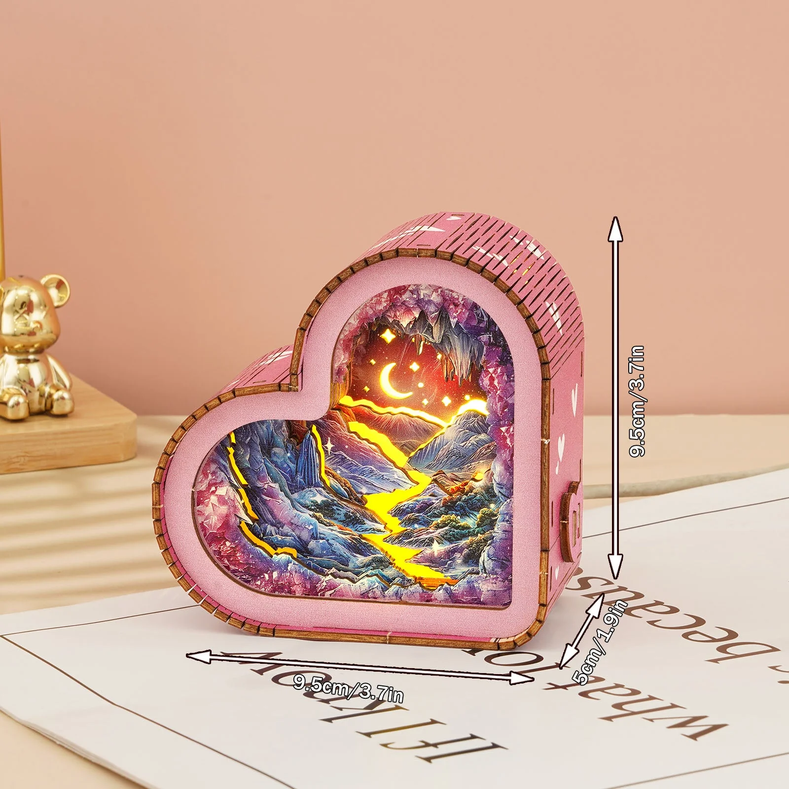 Dreamy Mine Cave Kit - 3D Wooden Puzzle Night Light - Image 3