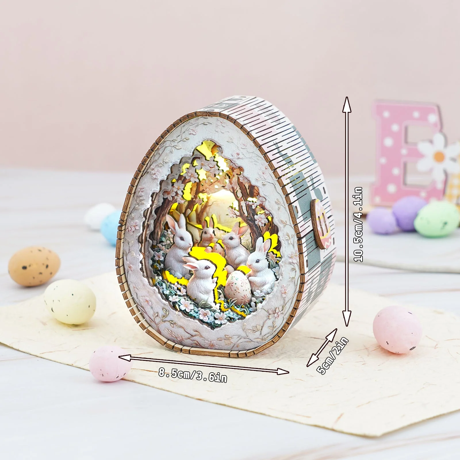 Easter Egg Secret Realm Kit - 3D Wooden Puzzle Night Light - Image 3