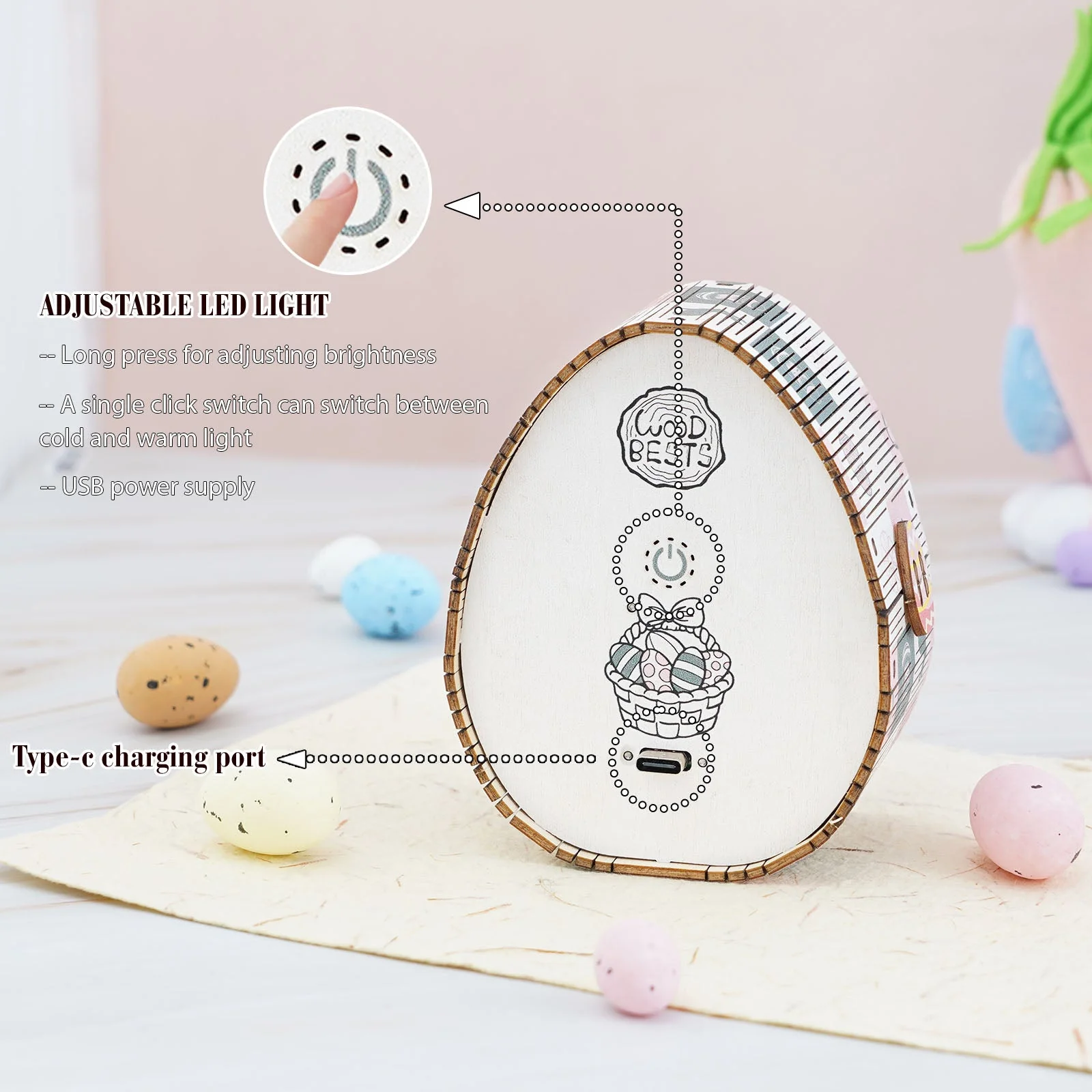 Easter Egg Secret Realm Kit - 3D Wooden Puzzle Night Light - Image 4