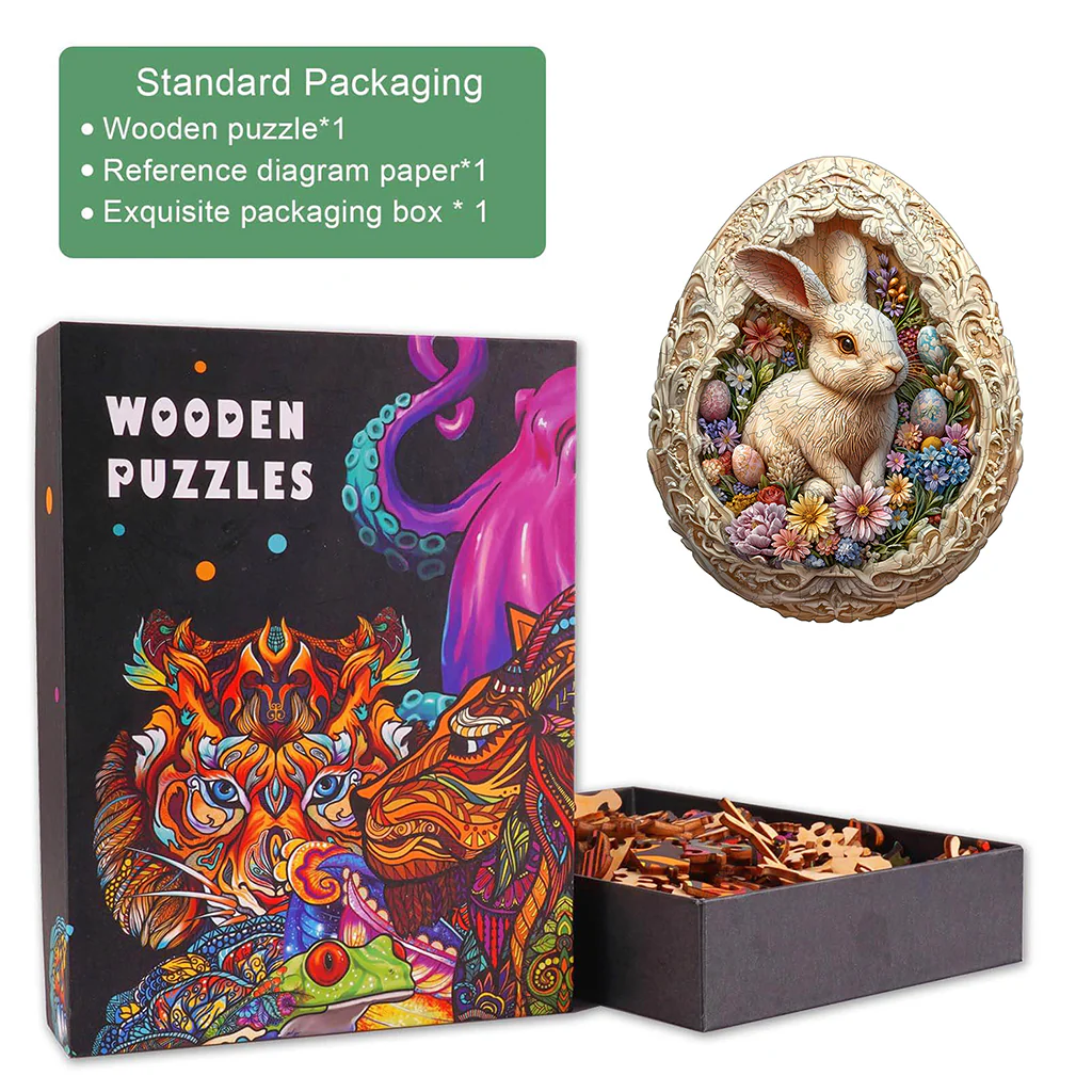 Eggshell world Easter-1 Wooden Jigsaw Puzzle - Image 6