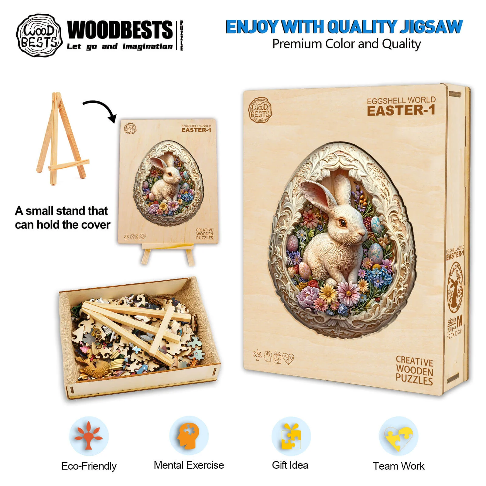 Eggshell world Easter-1 Wooden Jigsaw Puzzle - Image 7