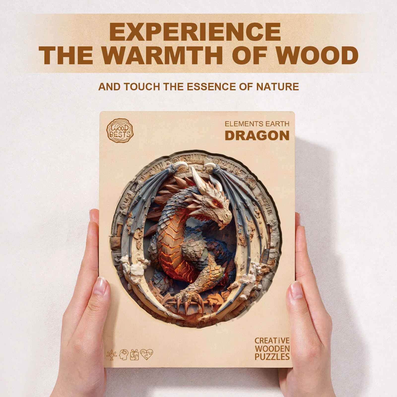 Elements Earth Dragon Wooden Jigsaw Puzzle - Image 3