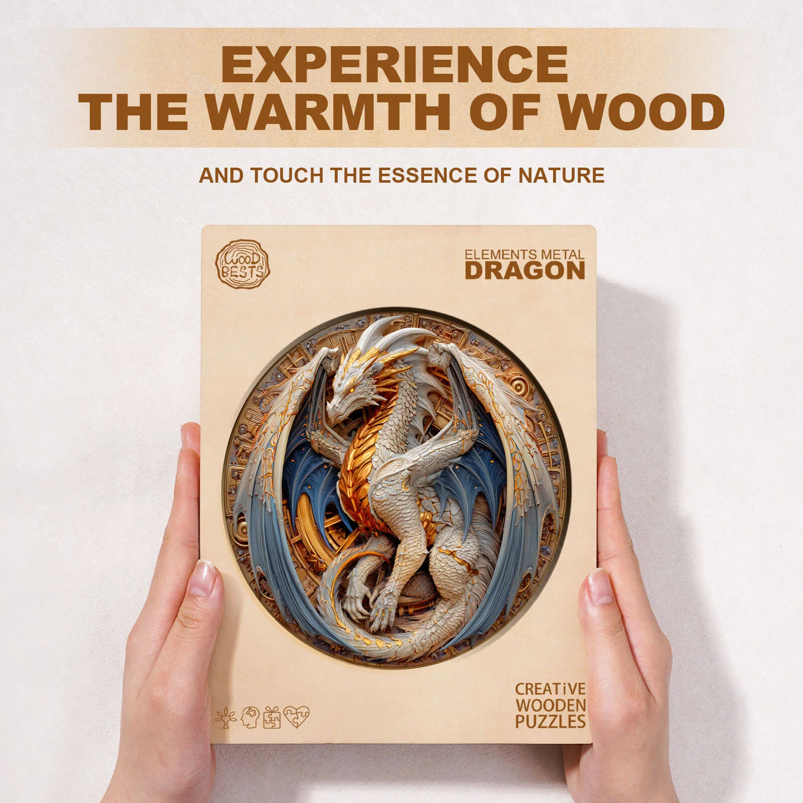 Elements Metal Dragon Wooden Jigsaw Puzzle - Image 4