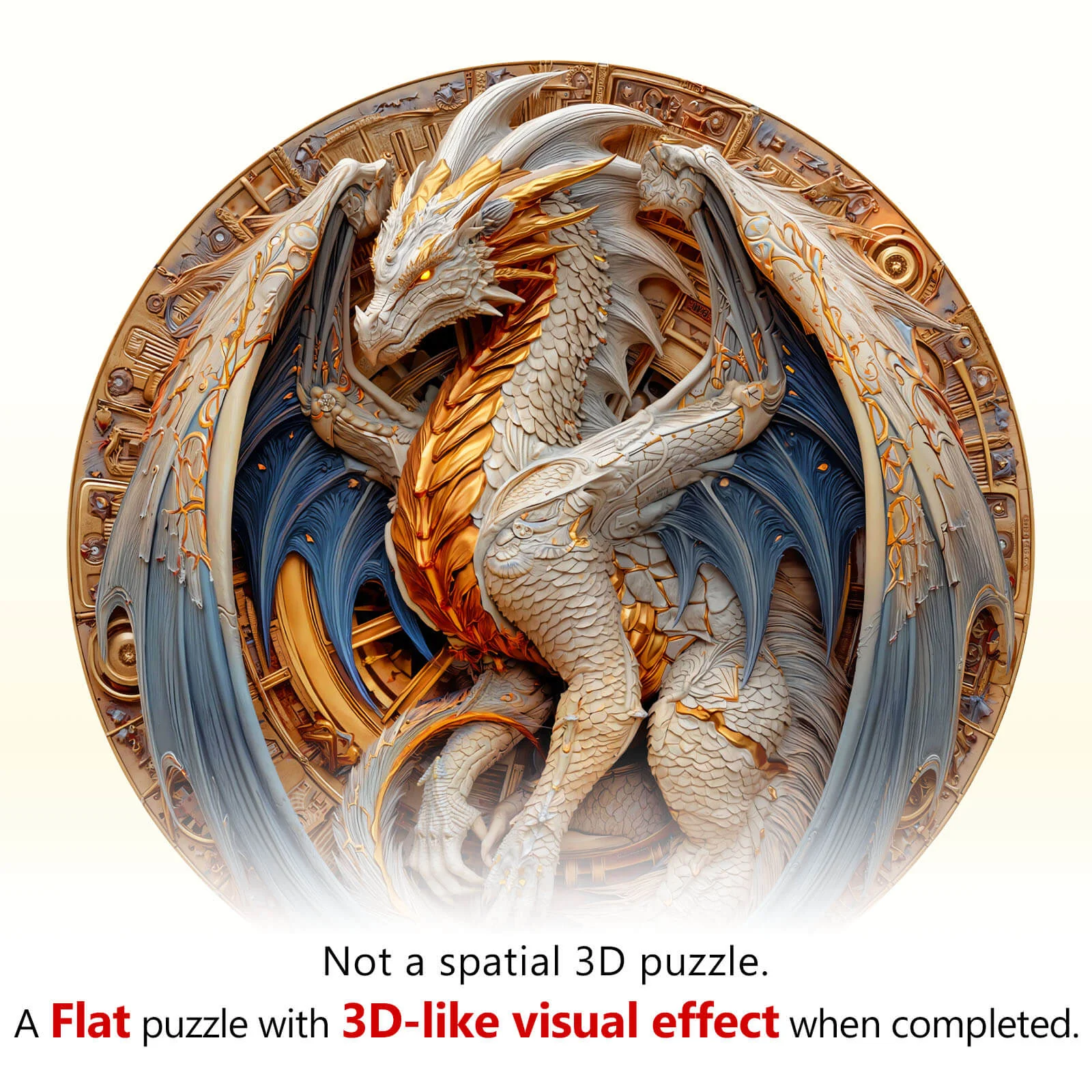 Elements Metal Dragon Wooden Jigsaw Puzzle - Image 8